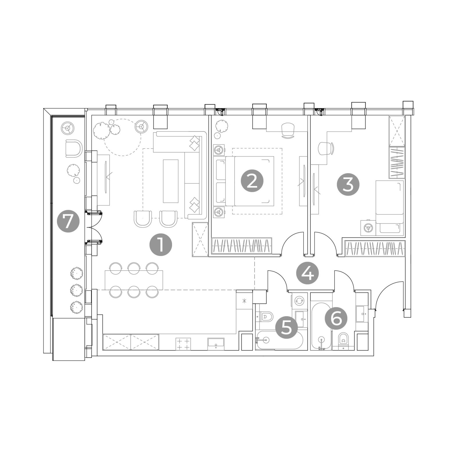 Планировка: 3-комнатная квартира, 97,8 м²