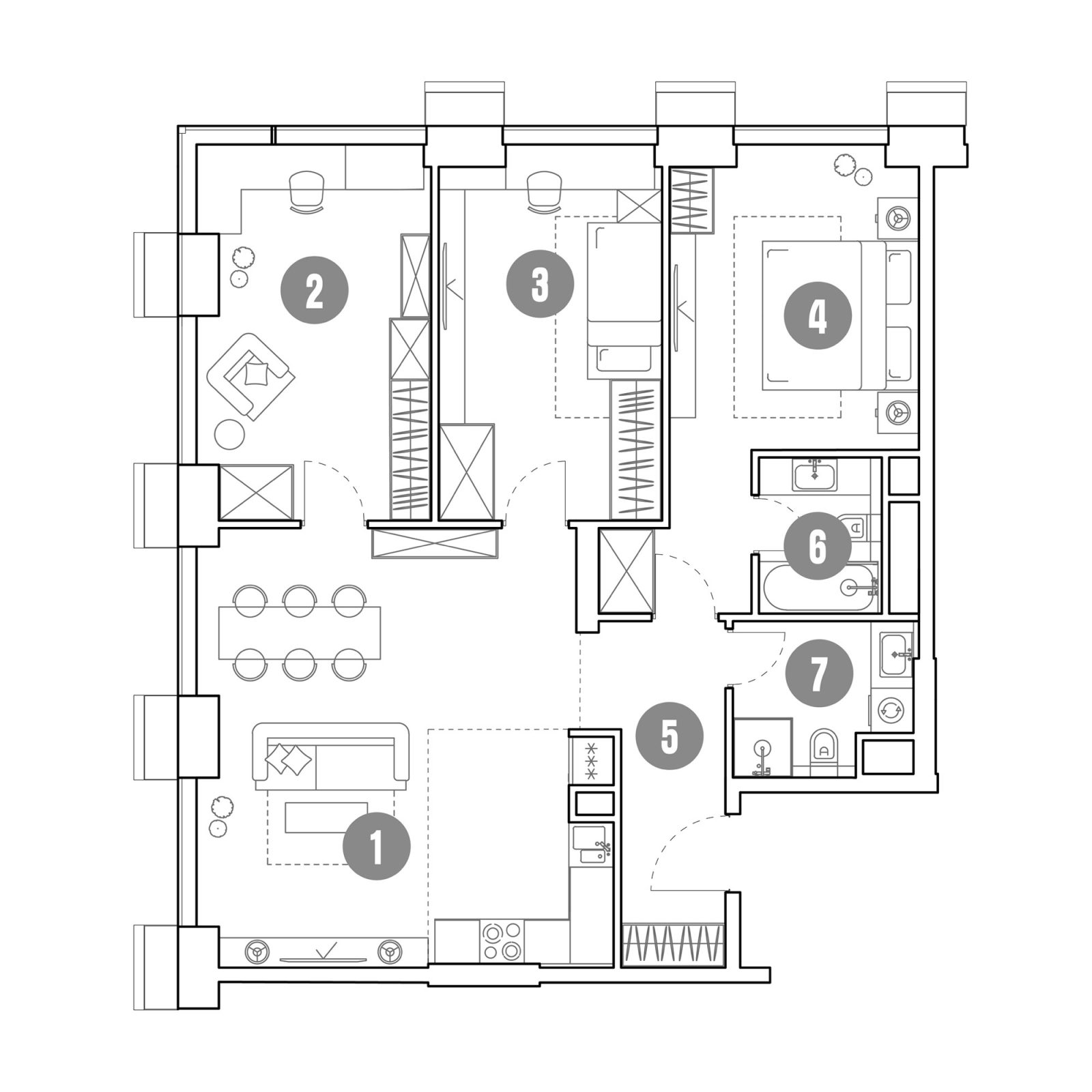 Планировка: 4-комнатная квартира, 93,8 м²