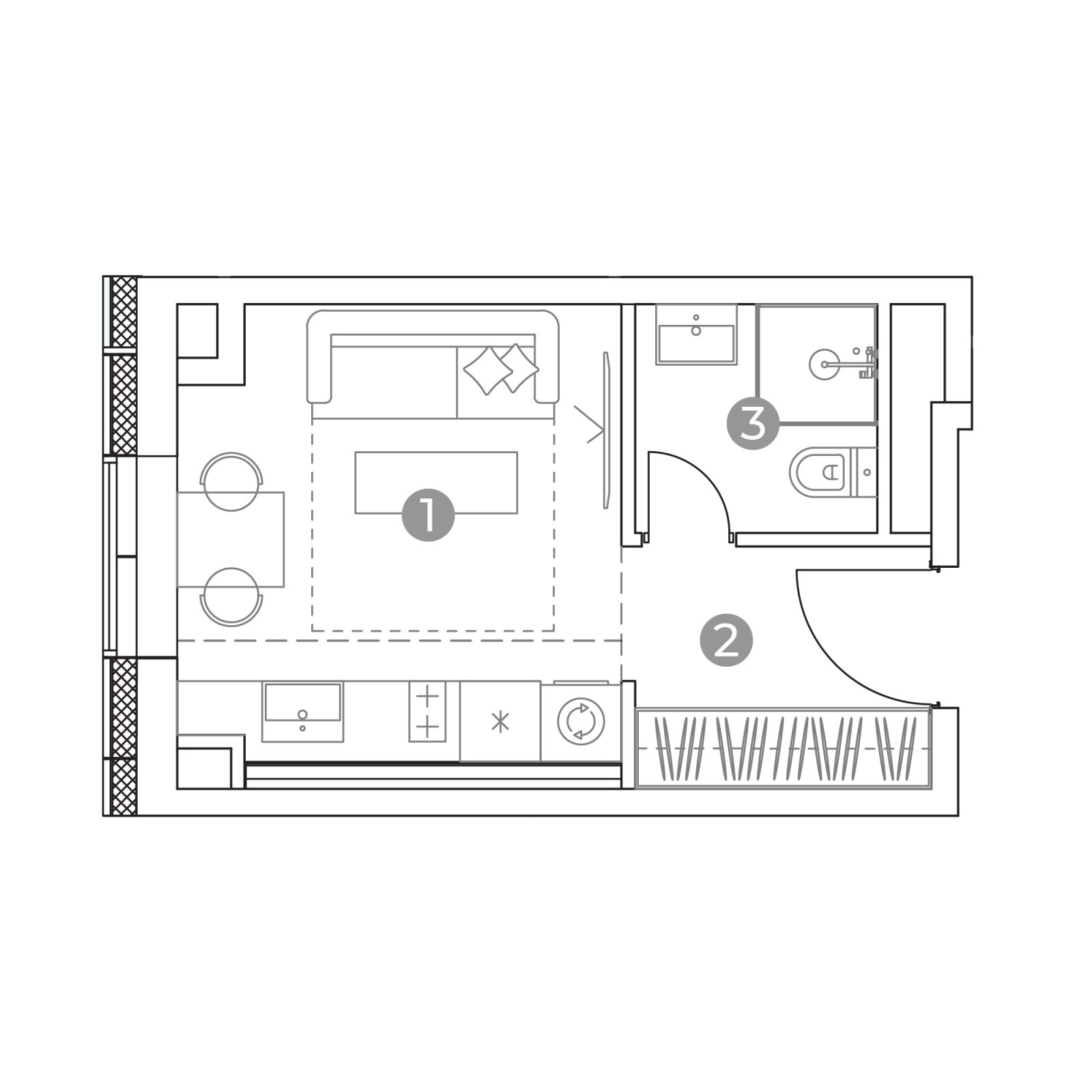 Планировка: студия, 18,1 м²