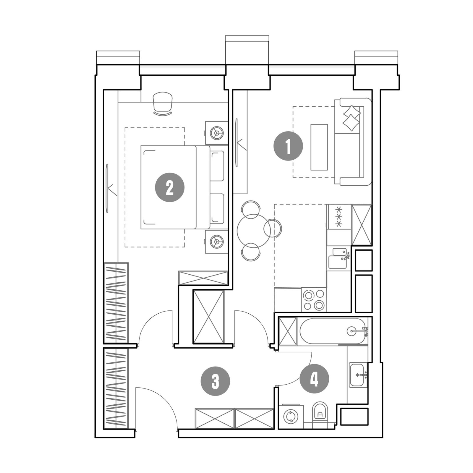 Планировка: 2-комнатная квартира, 50,8 м²