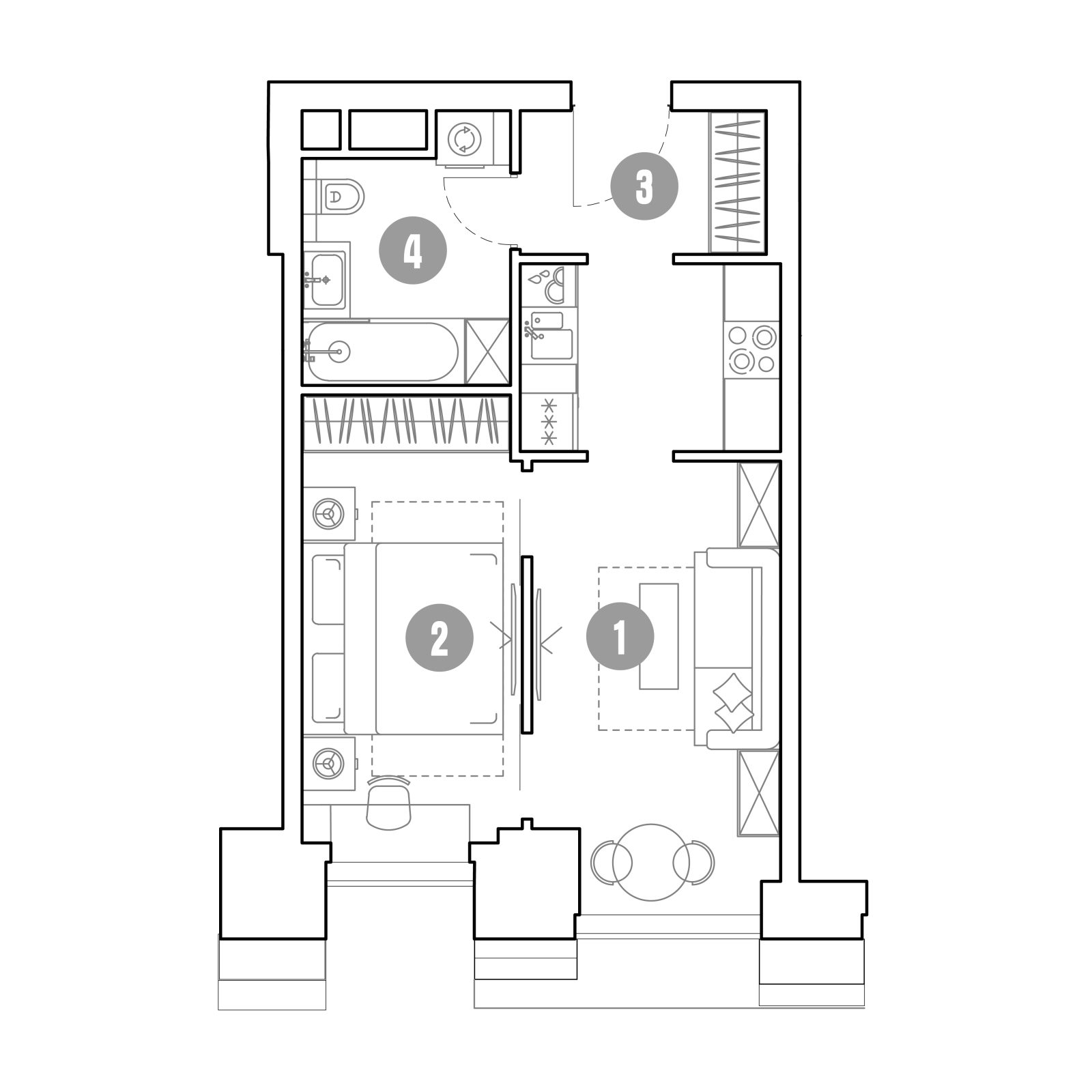 Планировка: 2-комнатная квартира, 37,9 м²