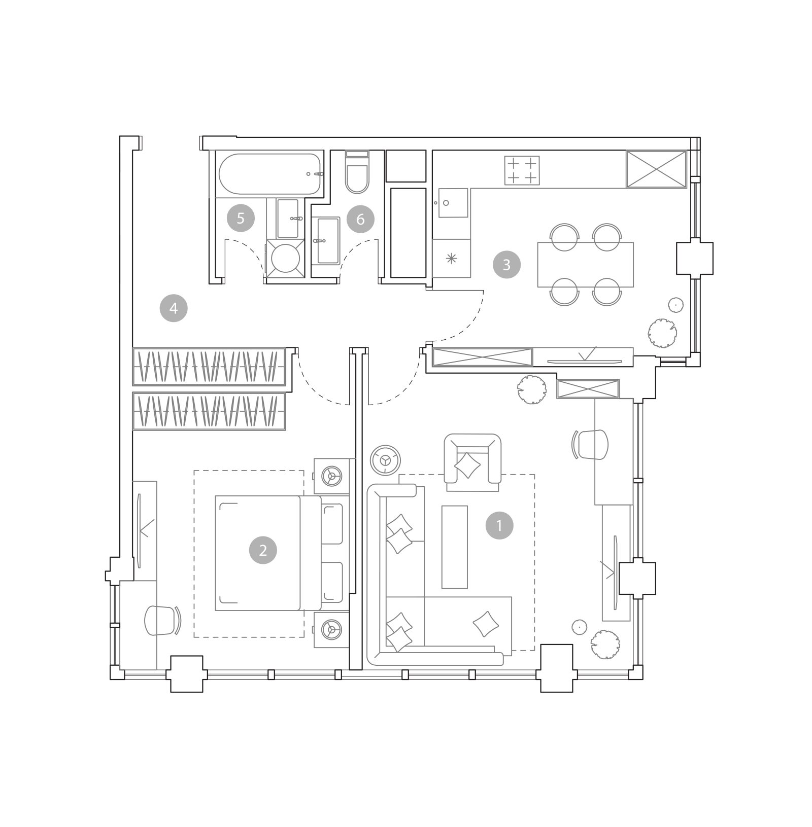 Планировка: 2-комнатная квартира, 63,5 м²