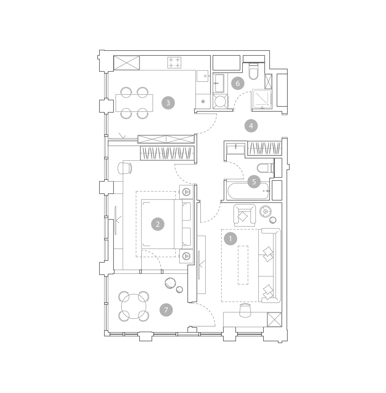 Планировка: 2-комнатная квартира, 68,4 м²