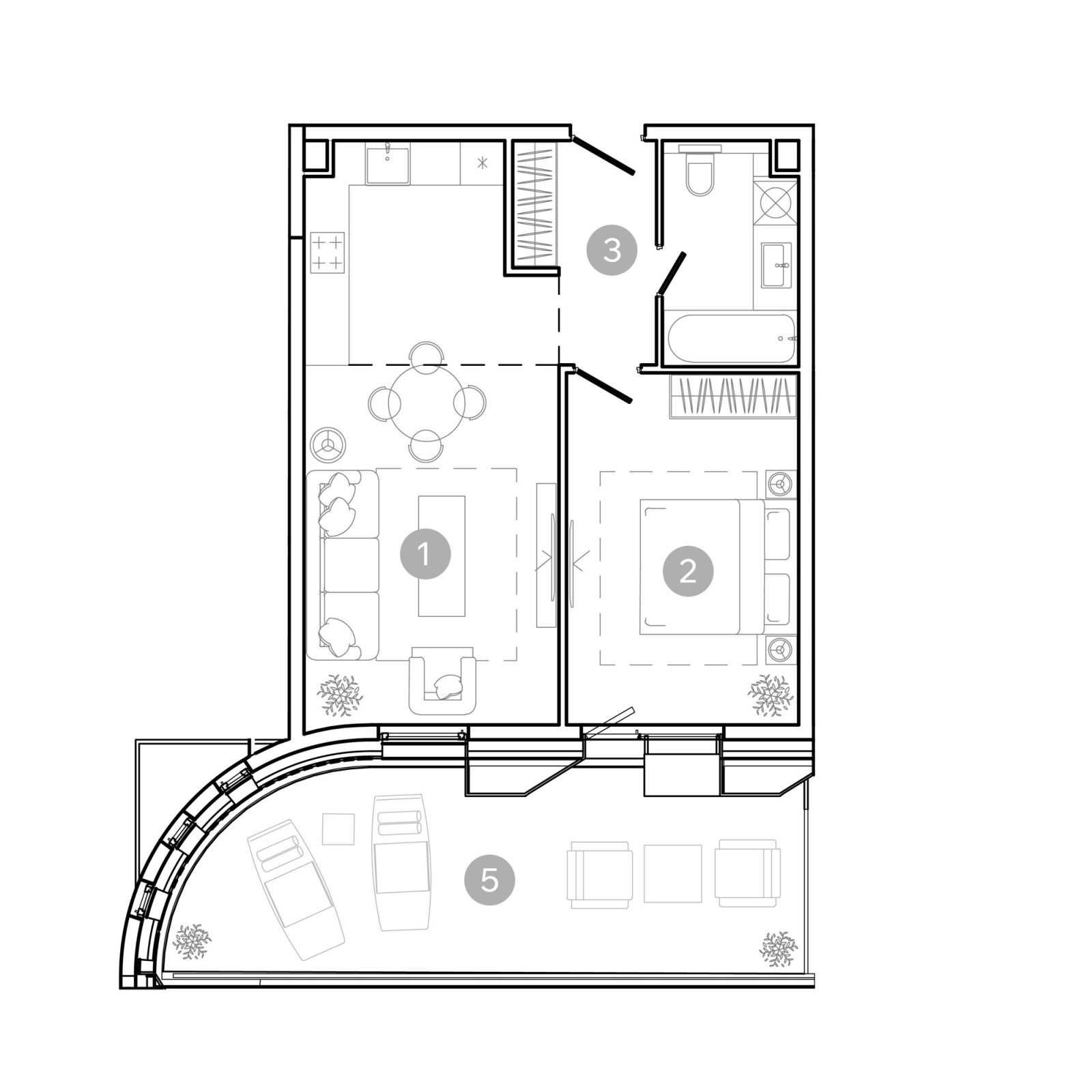 Планировка: 2-комнатная квартира, 53,0 м²