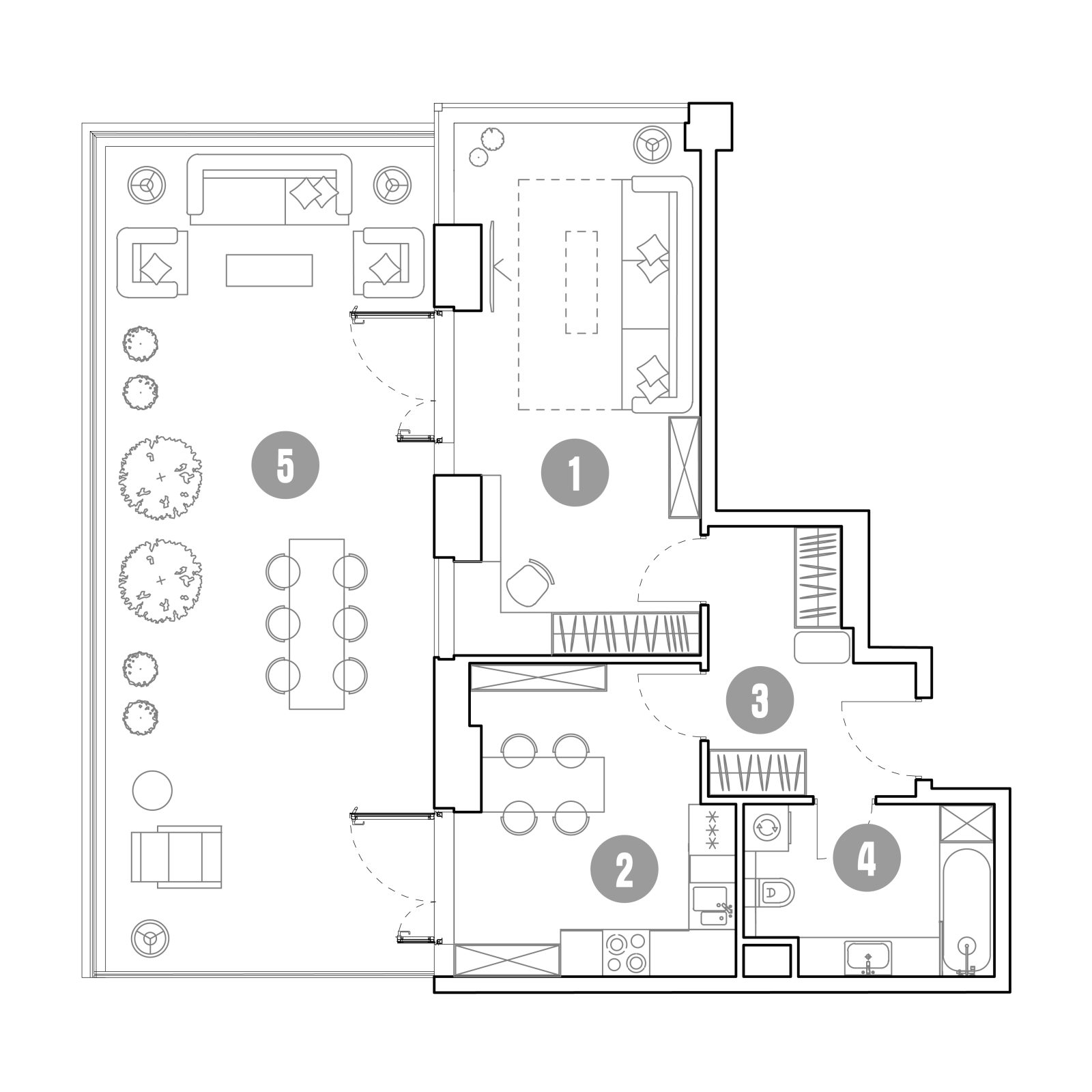 Планировка: 1-комнатная квартира, 91,7 м²