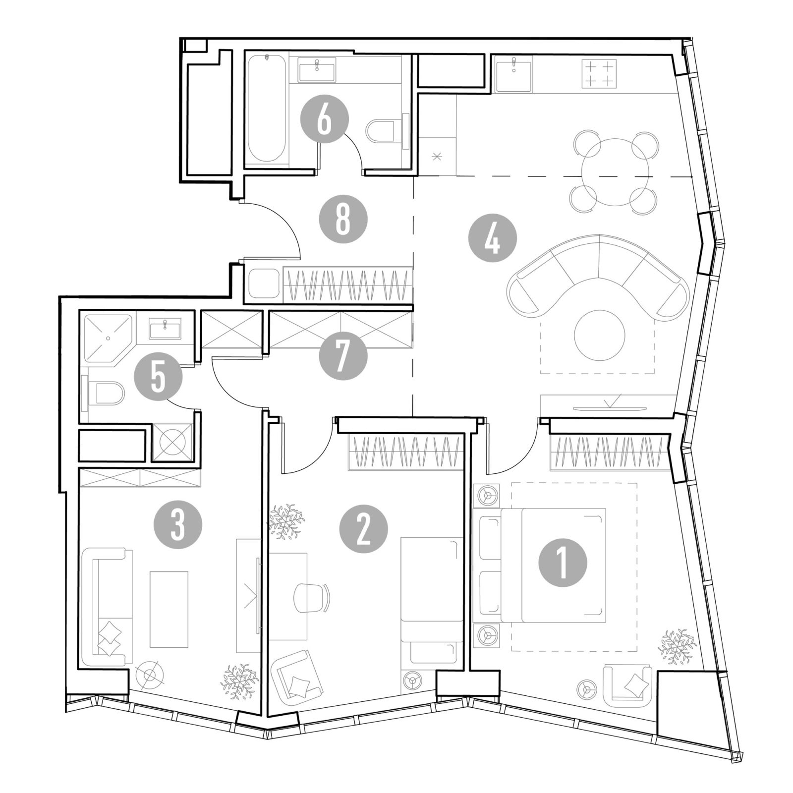 Планировка: 3-комнатная квартира, 82,3 м²