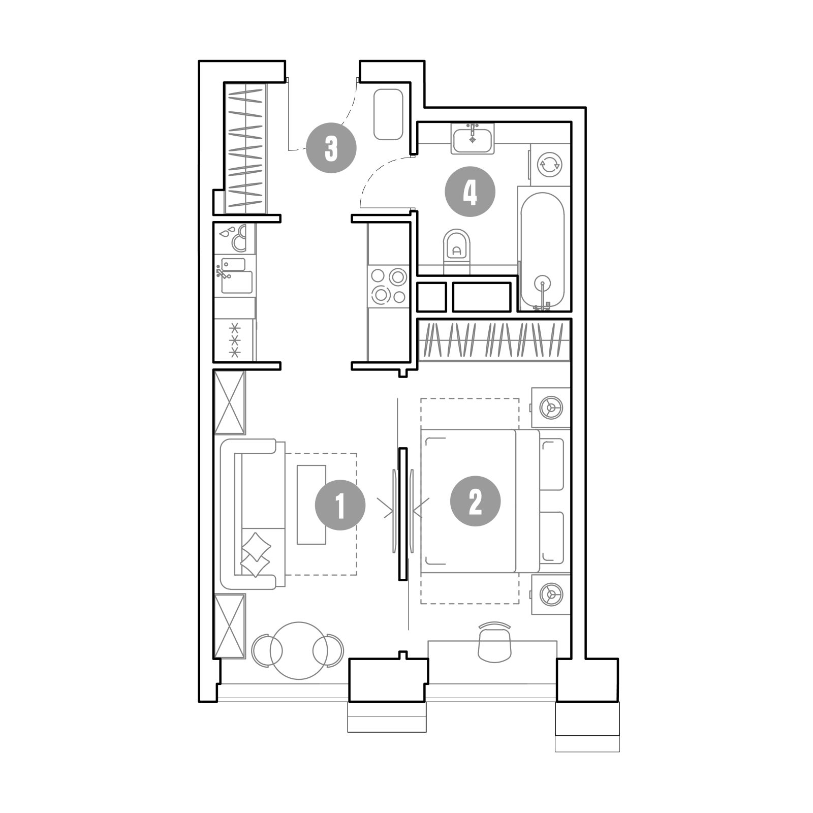 Планировка: 2-комнатная квартира, 37,9 м²