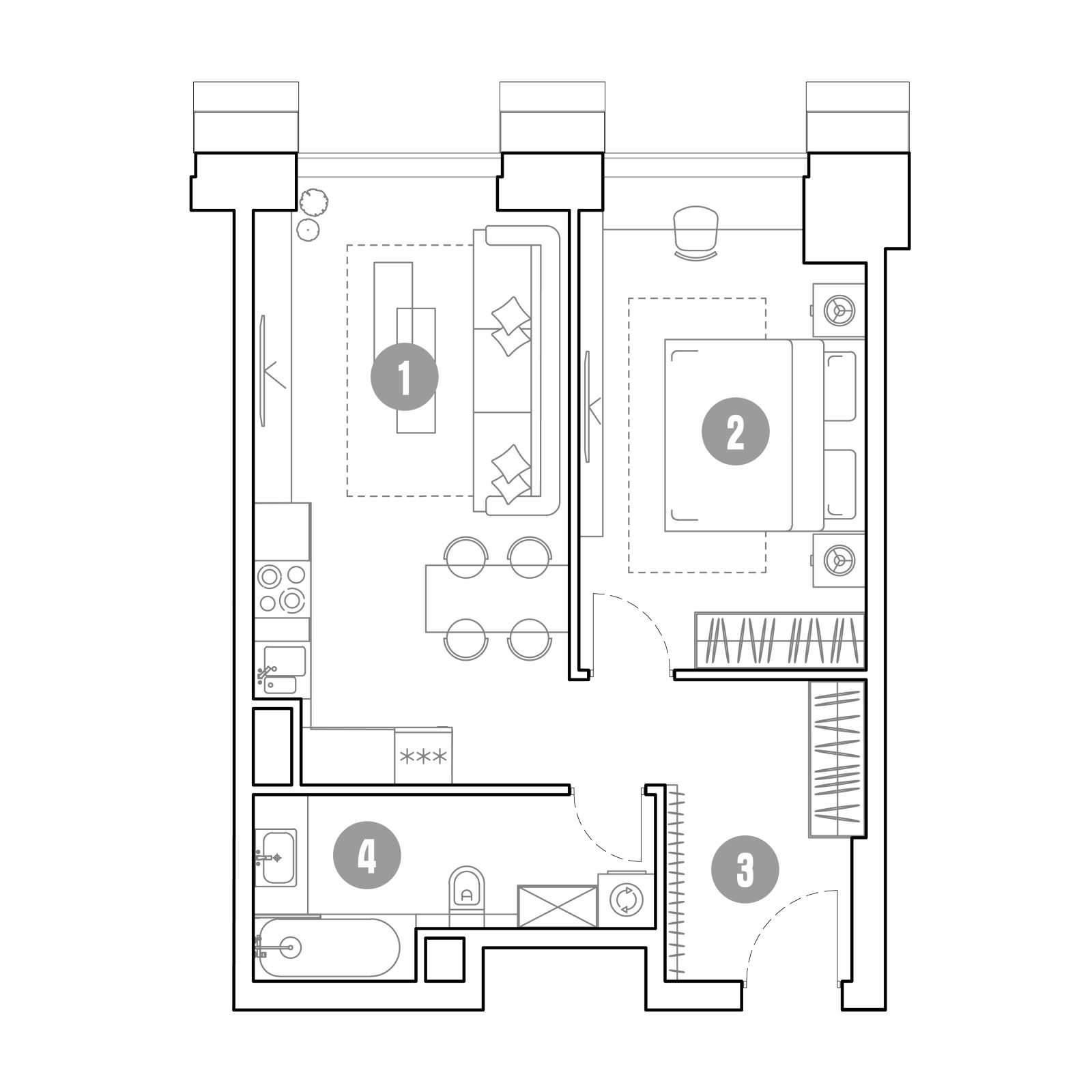 Планировка: 2-комнатная квартира, 49,2 м²