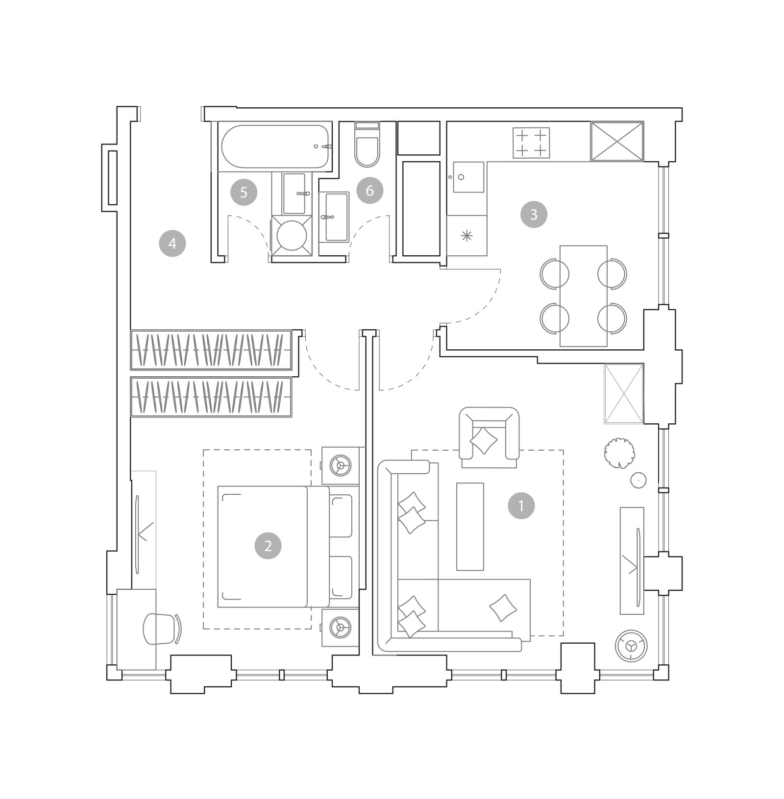 Планировка: 2-комнатная квартира, 59,5 м²