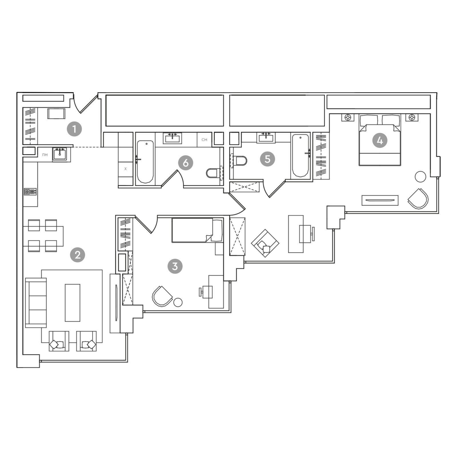 Планировка: 3-комнатная квартира, 102,9 м²
