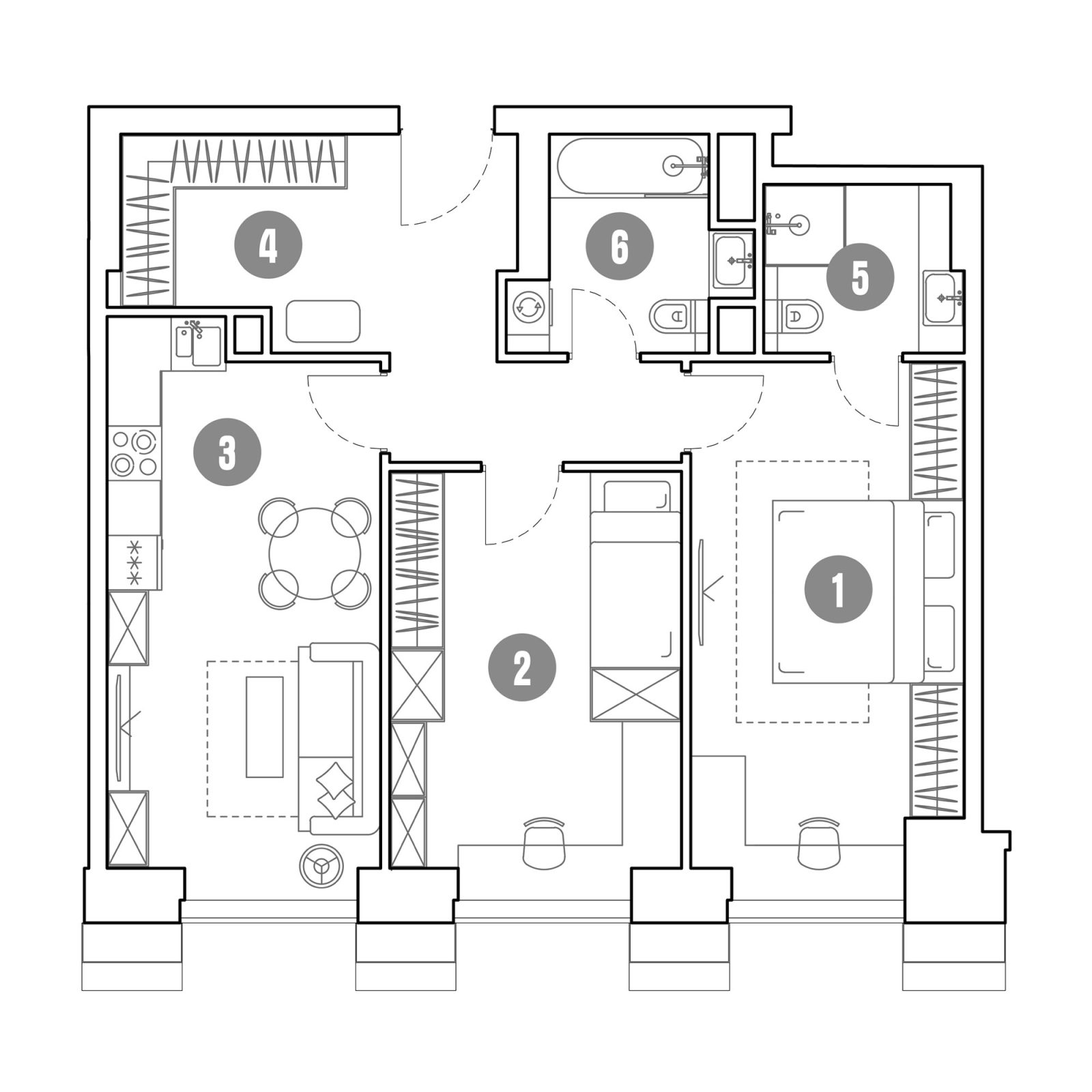 Планировка: 2-комнатная квартира, 71,6 м²