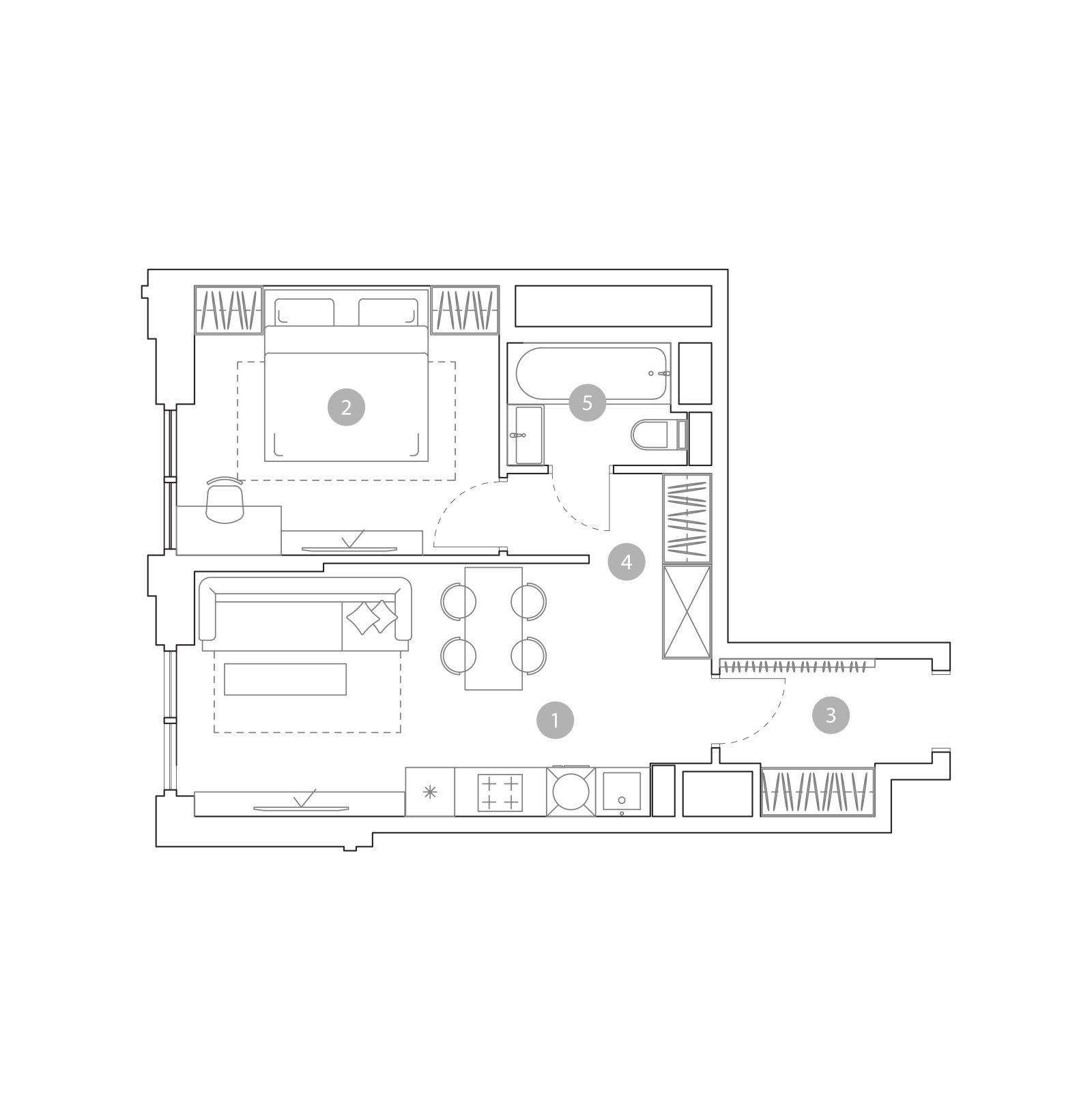 Планировка: 2-комнатная квартира, 42,1 м²