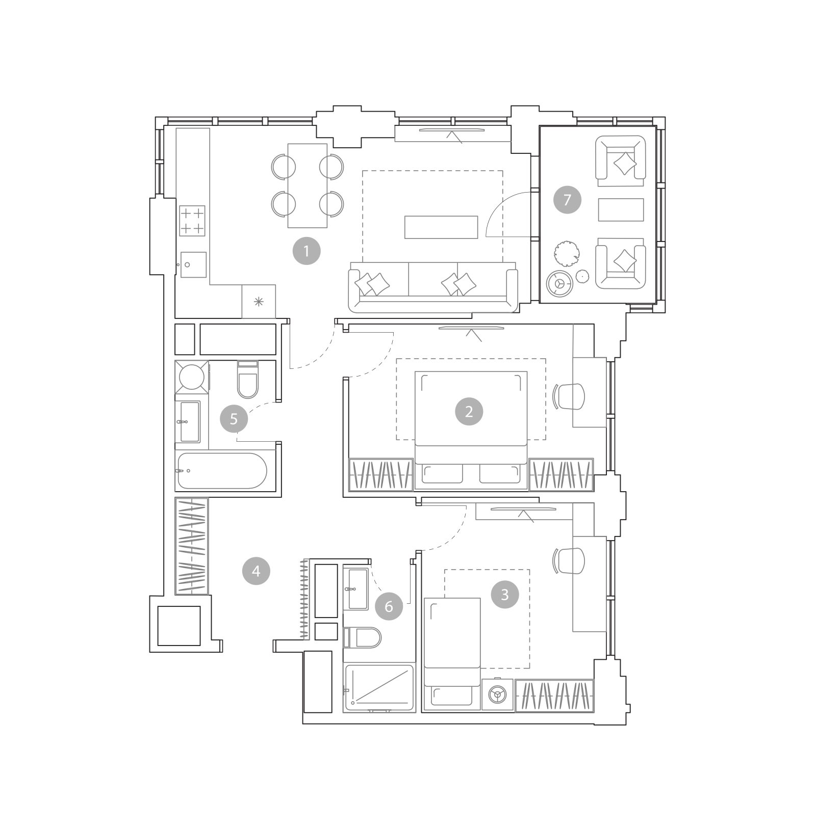 Планировка: 3-комнатная квартира, 67,4 м²
