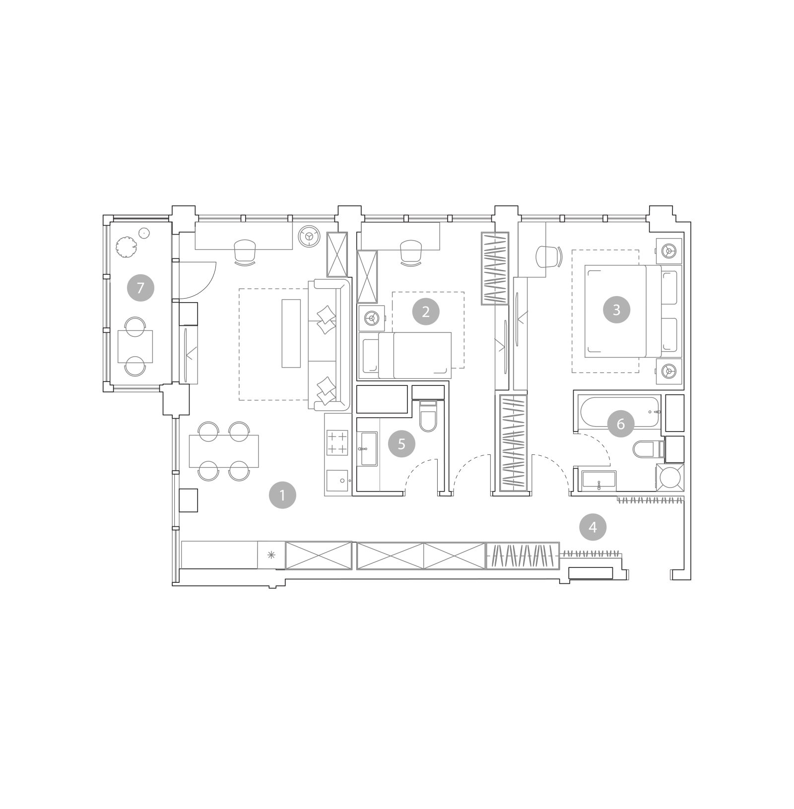 Планировка: 3-комнатная квартира, 79,7 м²