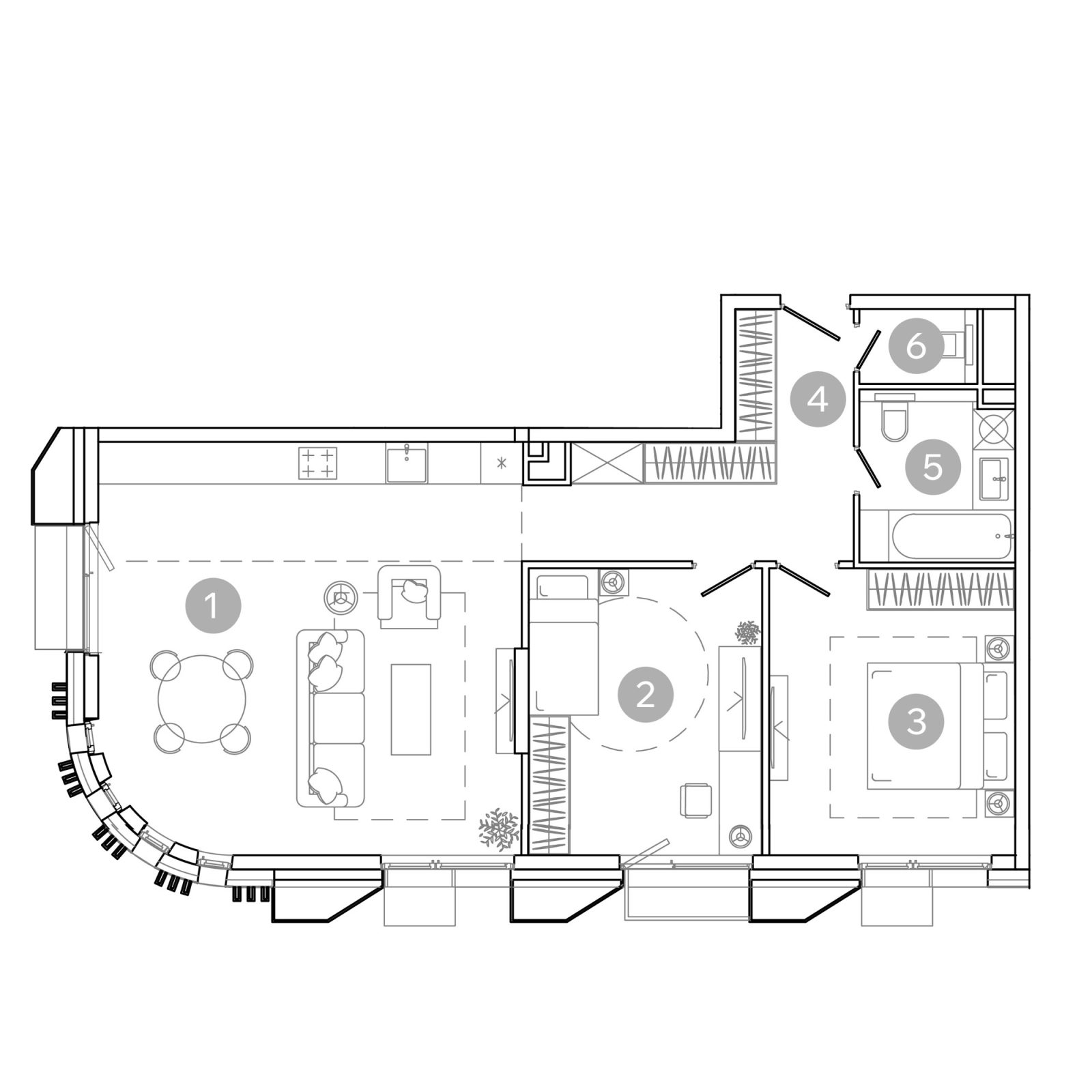 Планировка: 3-комнатная квартира, 80,2 м²