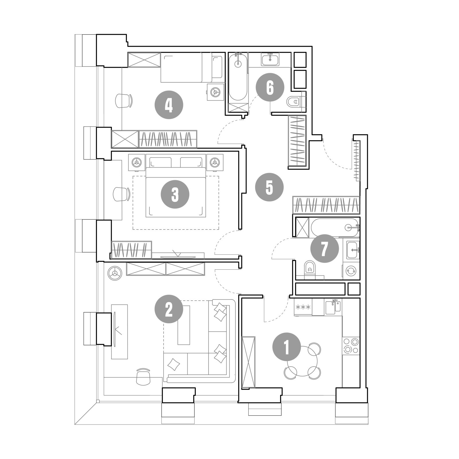 Планировка: 3-комнатная квартира, 85,4 м²
