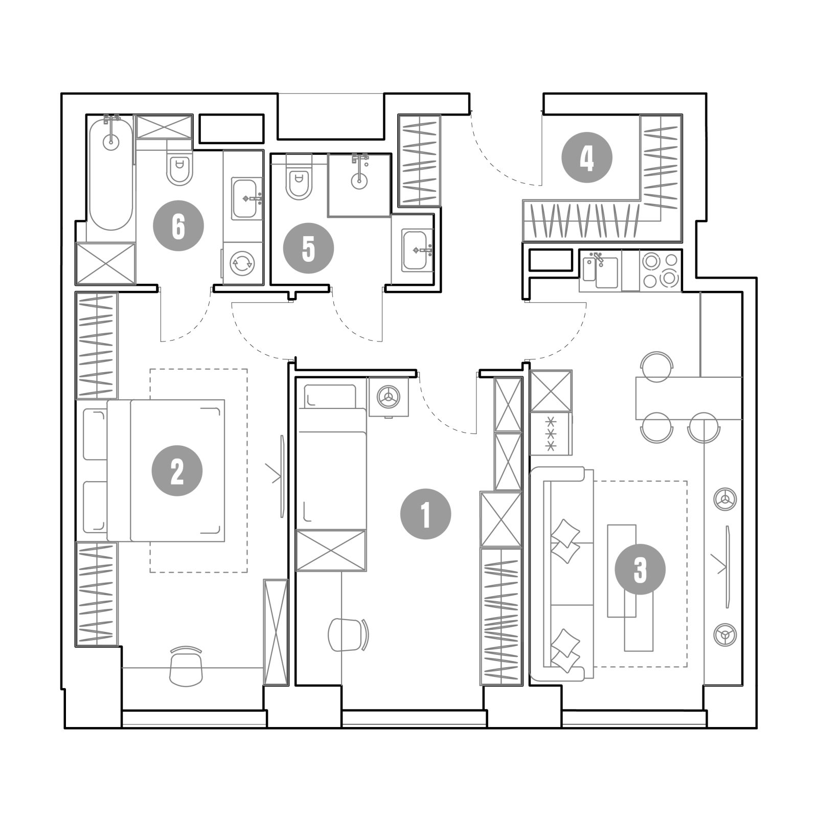 Планировка: 2-комнатная квартира, 70,2 м²