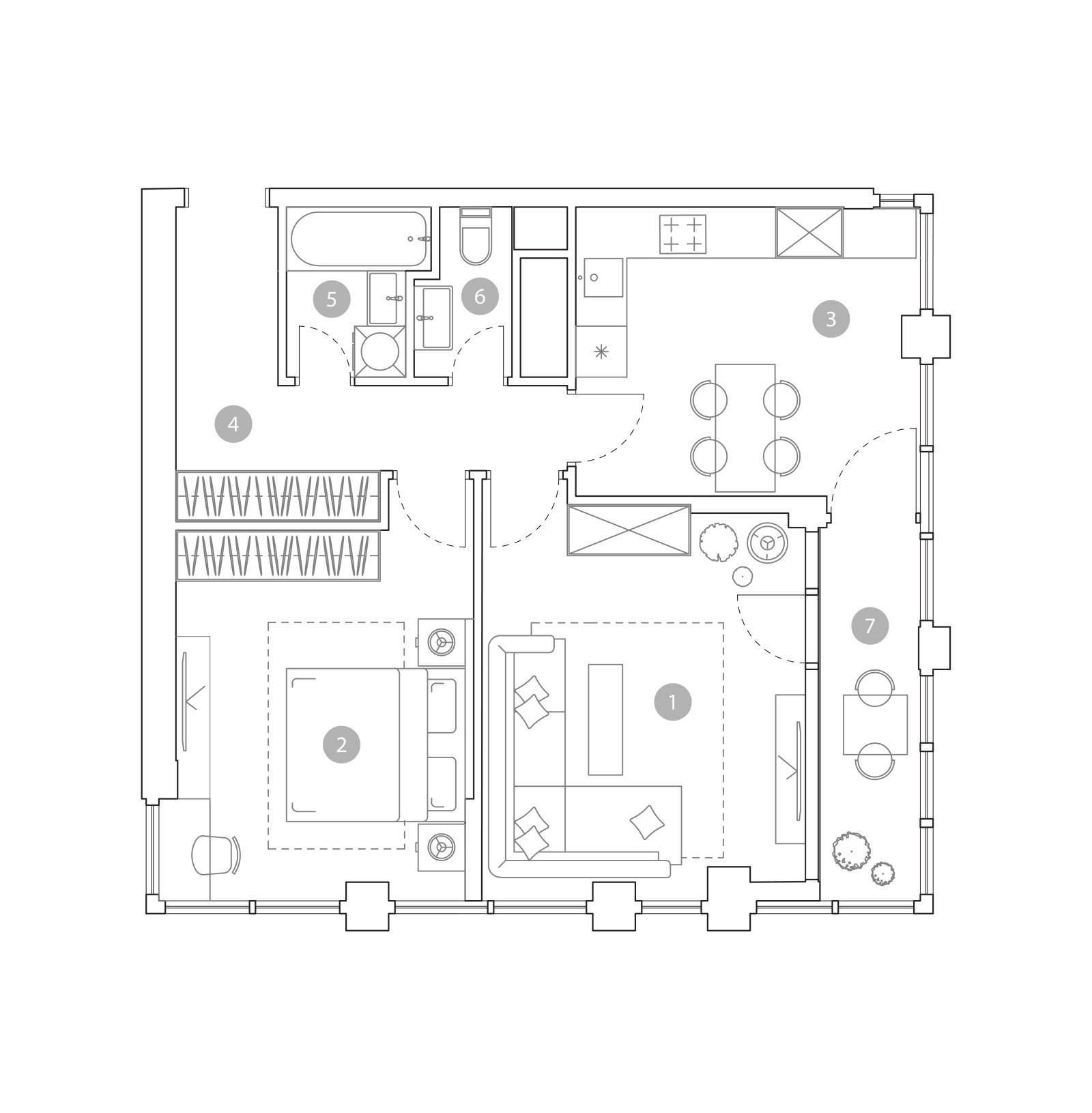 Планировка: 2-комнатная квартира, 64,3 м²
