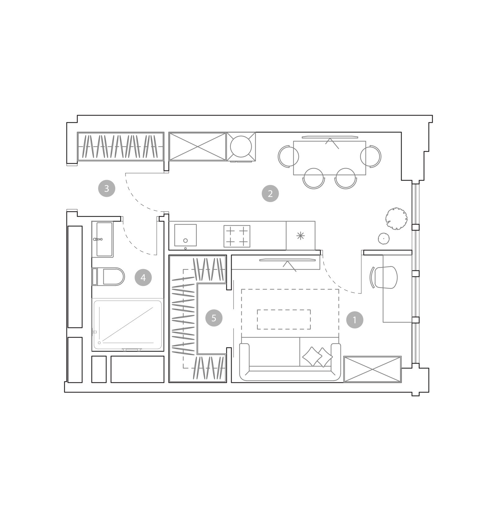 Планировка: 1-комнатная квартира, 31,6 м²
