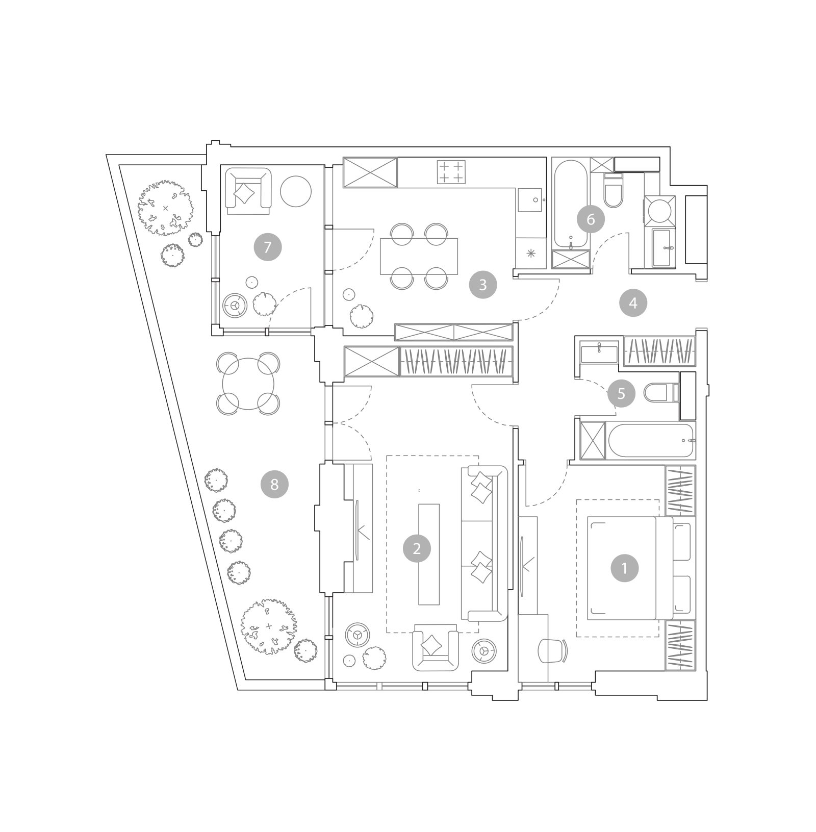 Планировка: 2-комнатная квартира, 75,6 м²