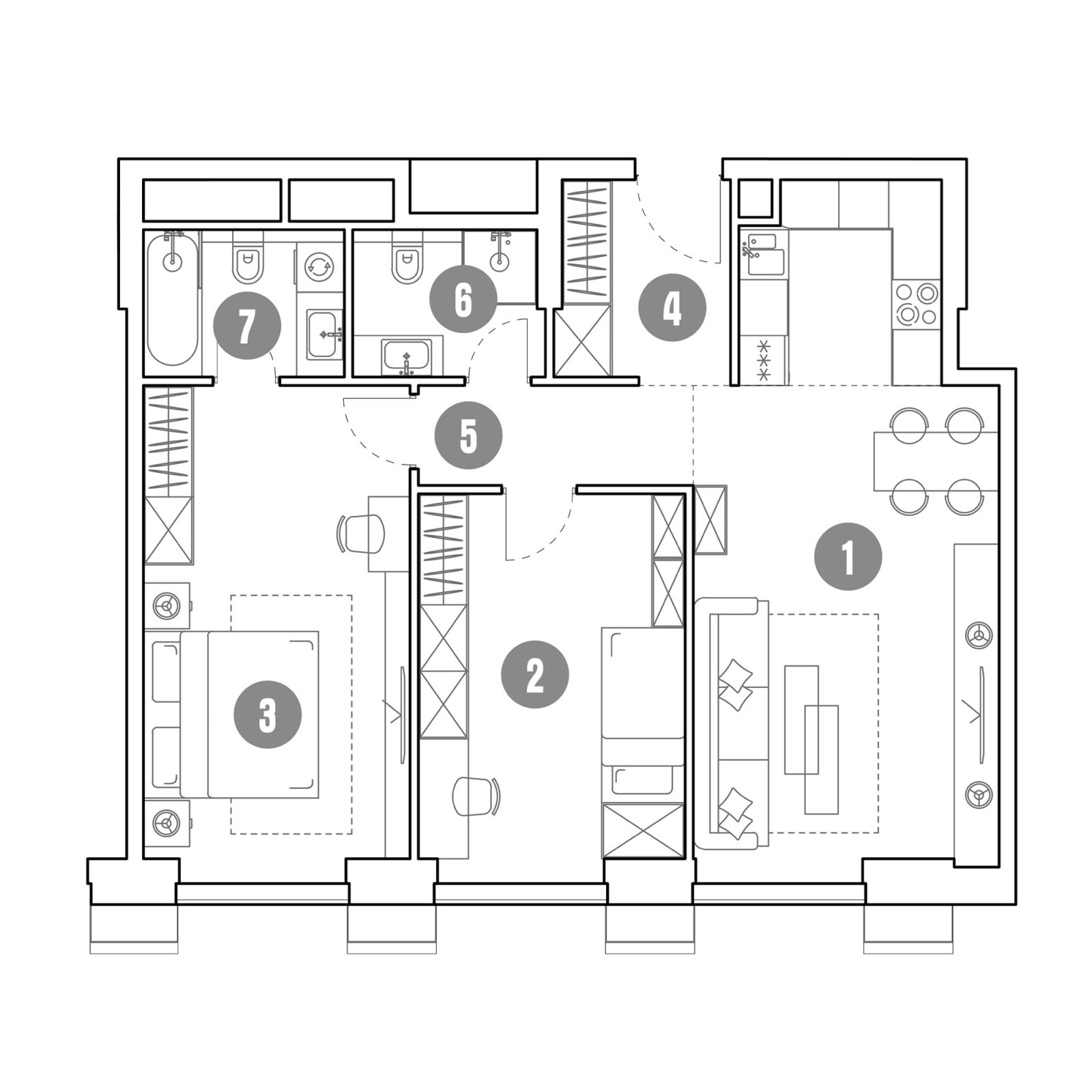 Планировка: 3-комнатная квартира, 78,0 м²