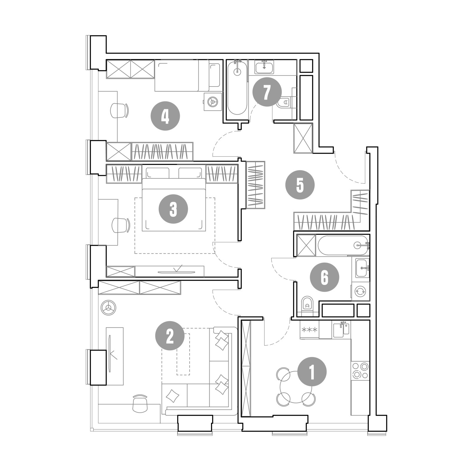 Планировка: 3-комнатная квартира, 85,8 м²