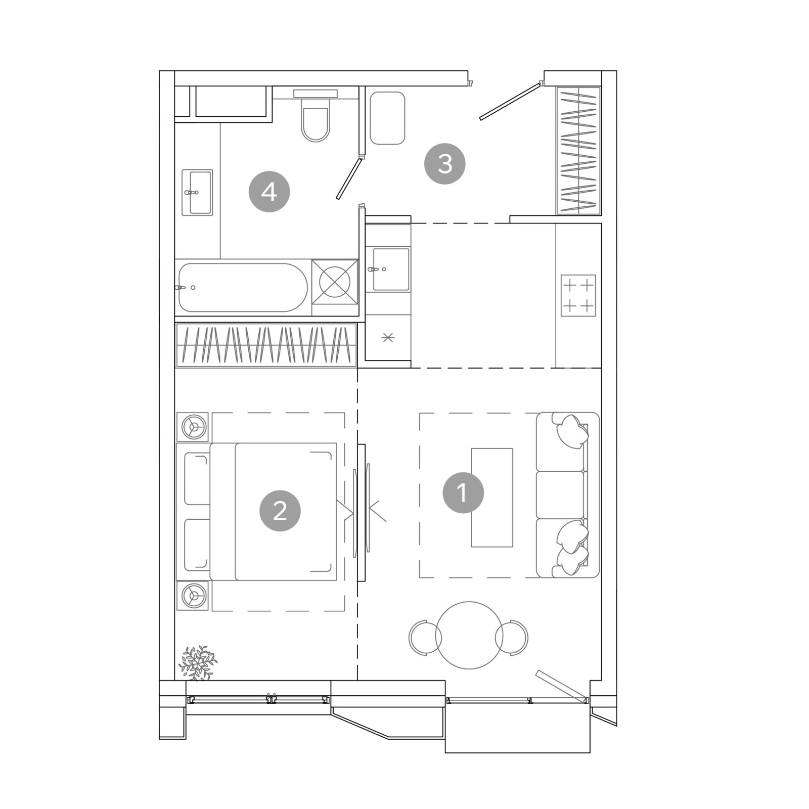 Планировка: 2-комнатная квартира, 41,0 м²