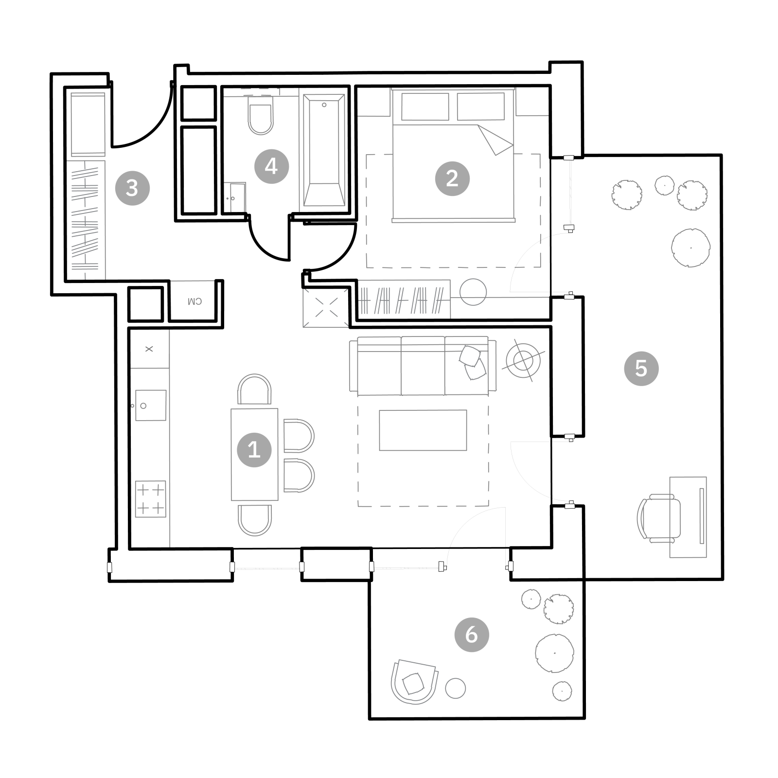 Планировка: 2-комнатная квартира, 61,1 м²