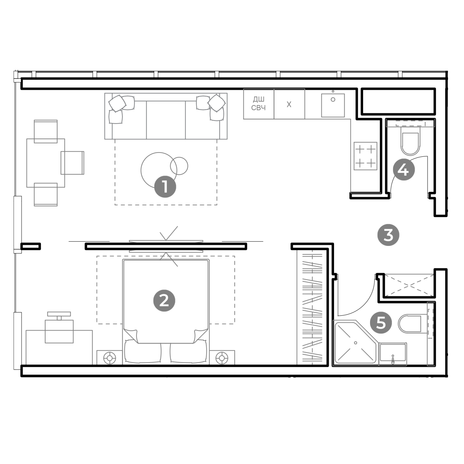 Планировка: 2-комнатная квартира, 41,9 м²