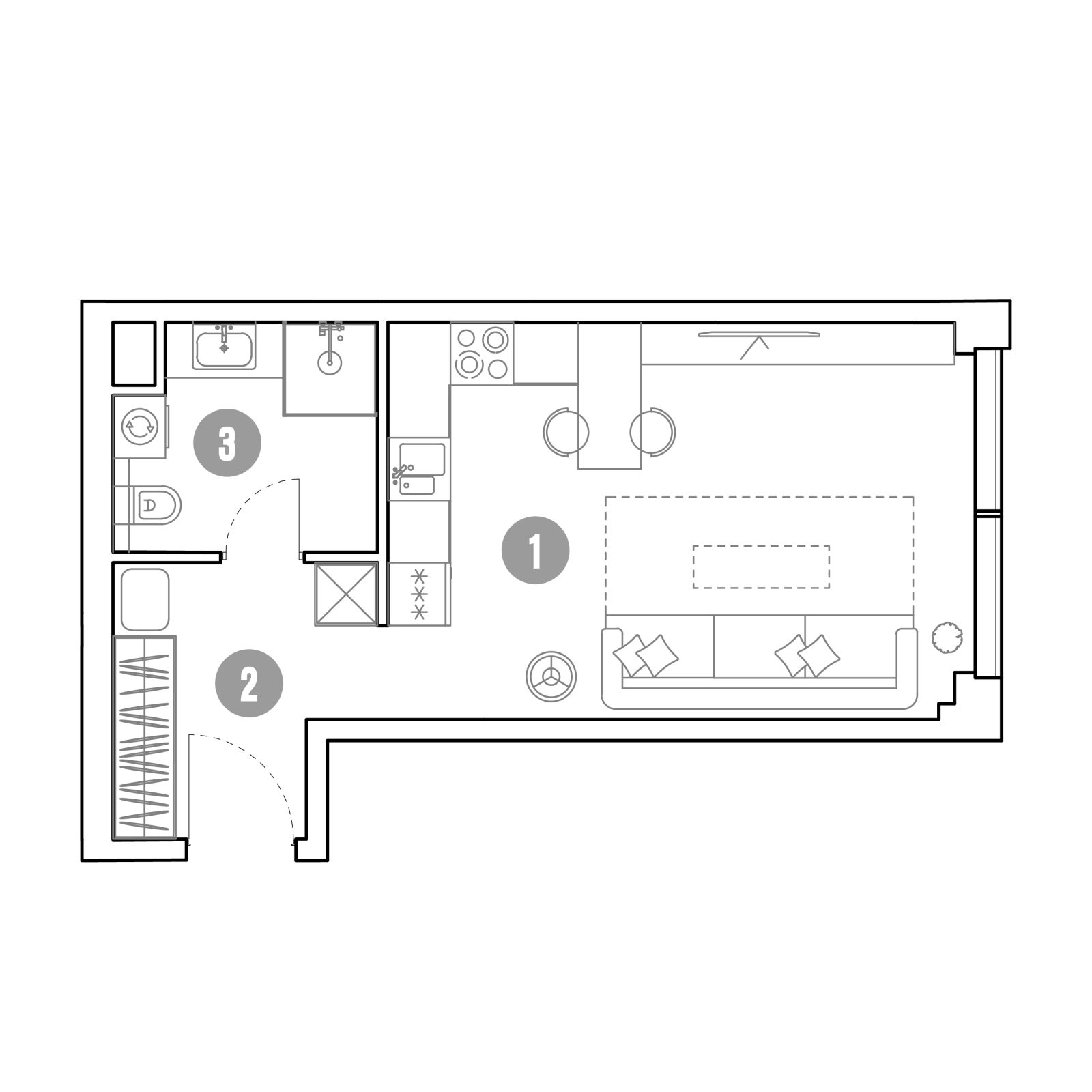 Планировка: студия, 32,0 м²