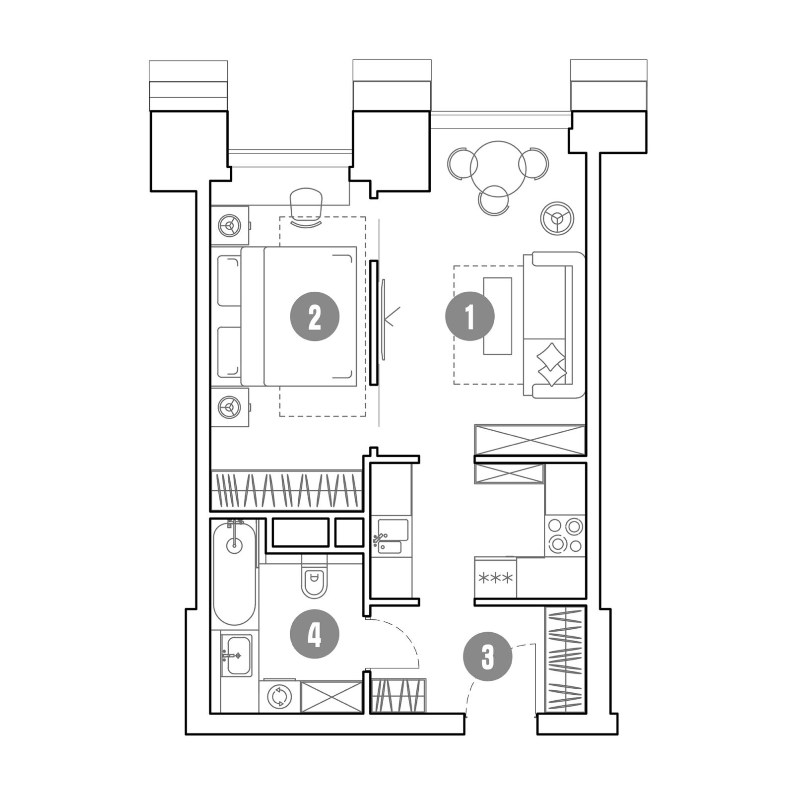 Планировка: 2-комнатная квартира, 41,1 м²