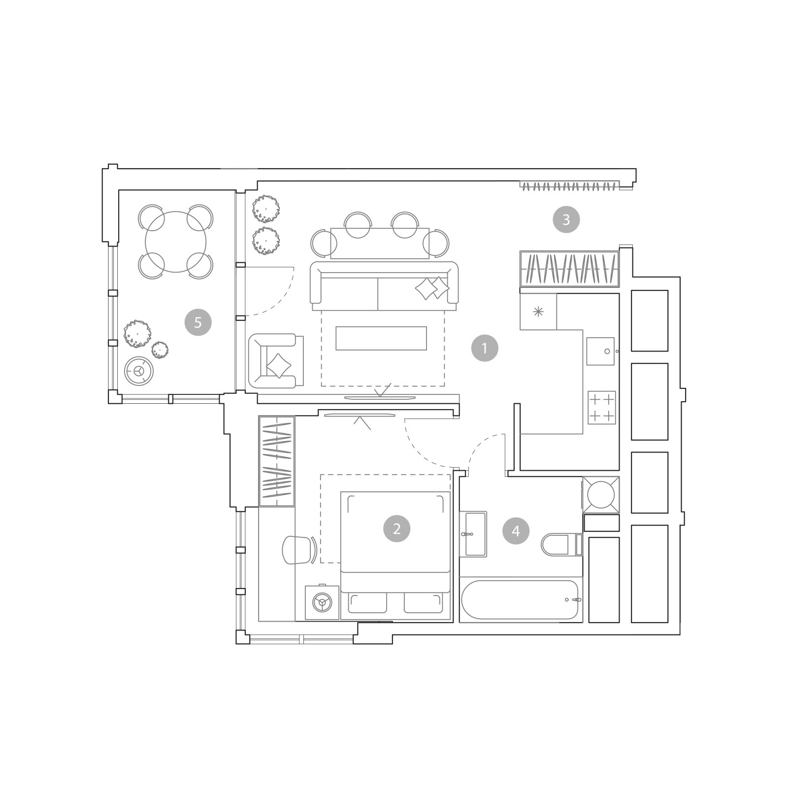 Планировка: 2-комнатная квартира, 45,7 м²