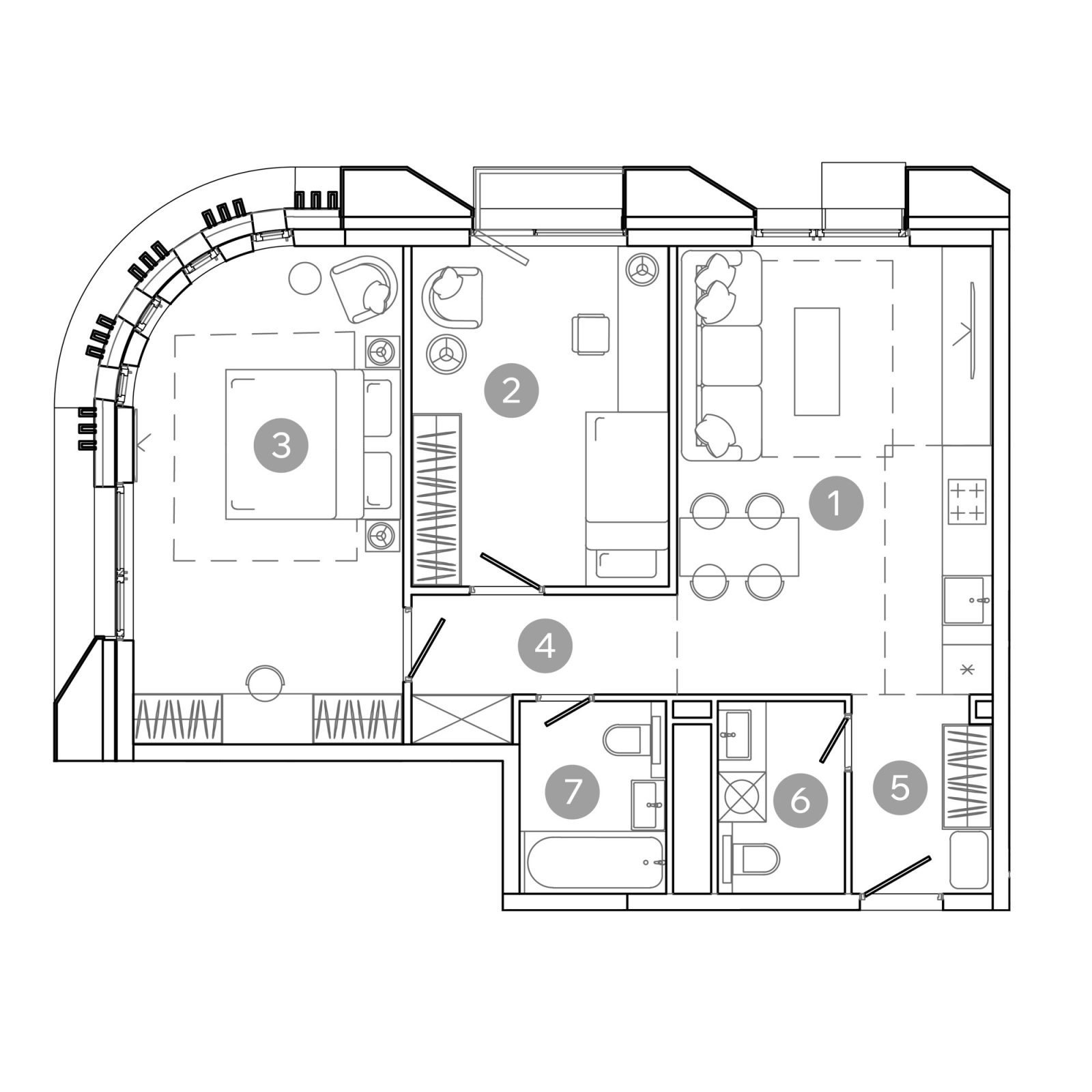 Планировка: 3-комнатная квартира, 66,9 м²
