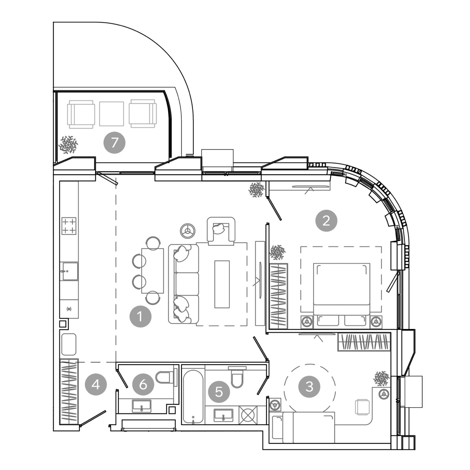 Планировка: 3-комнатная квартира, 81,6 м²
