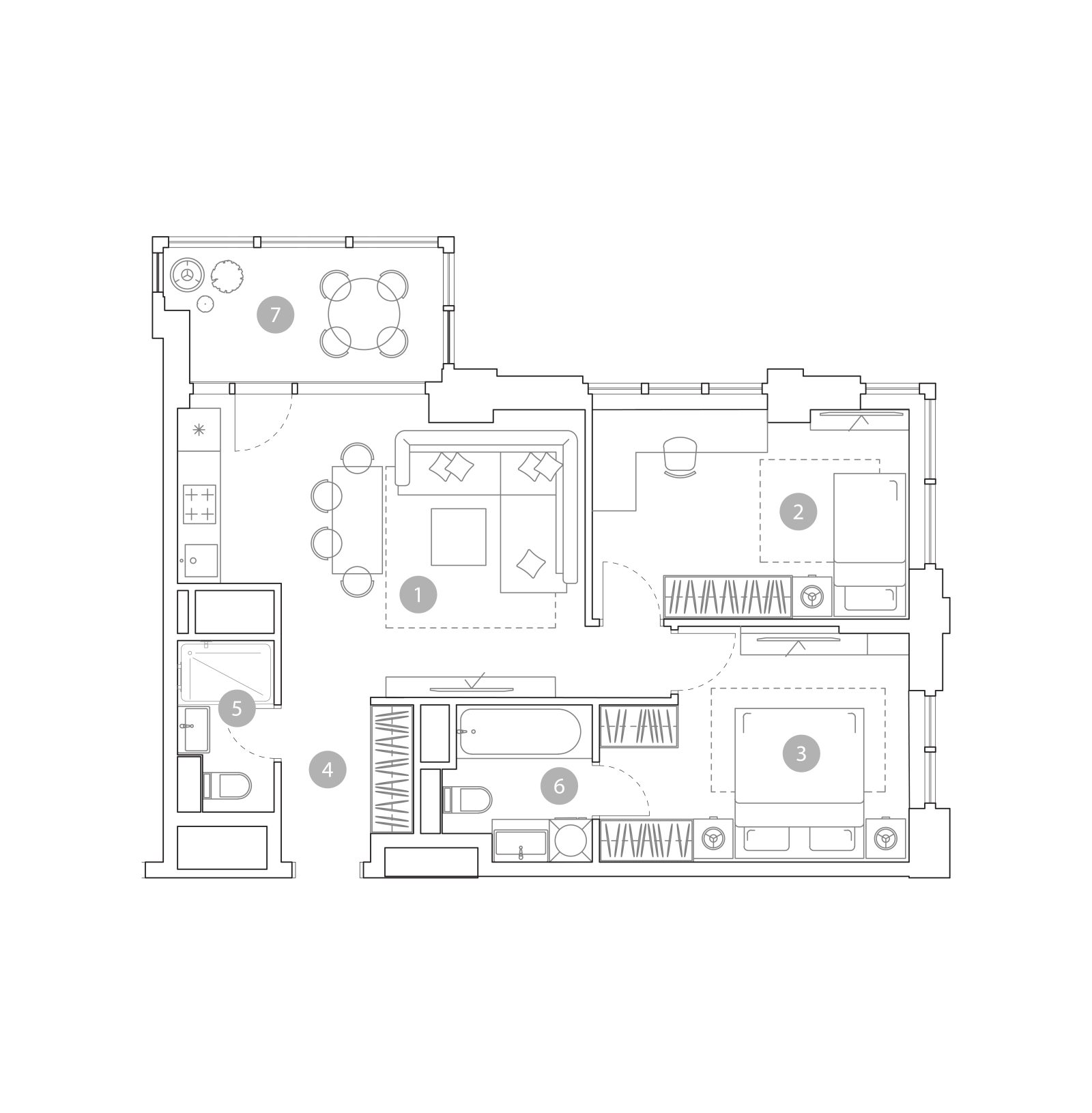 Планировка: 3-комнатная квартира, 65,7 м²