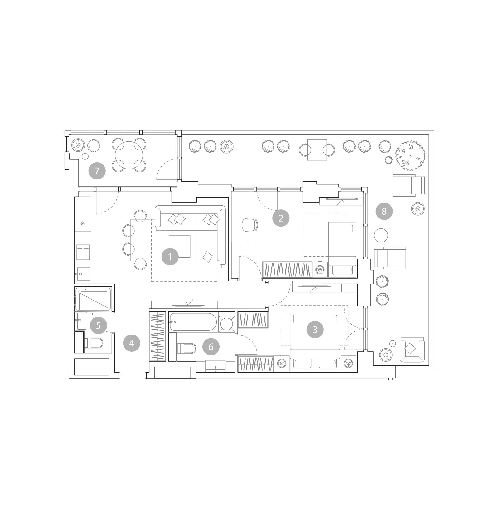 Планировка: 3-комнатная квартира, 75,8 м²