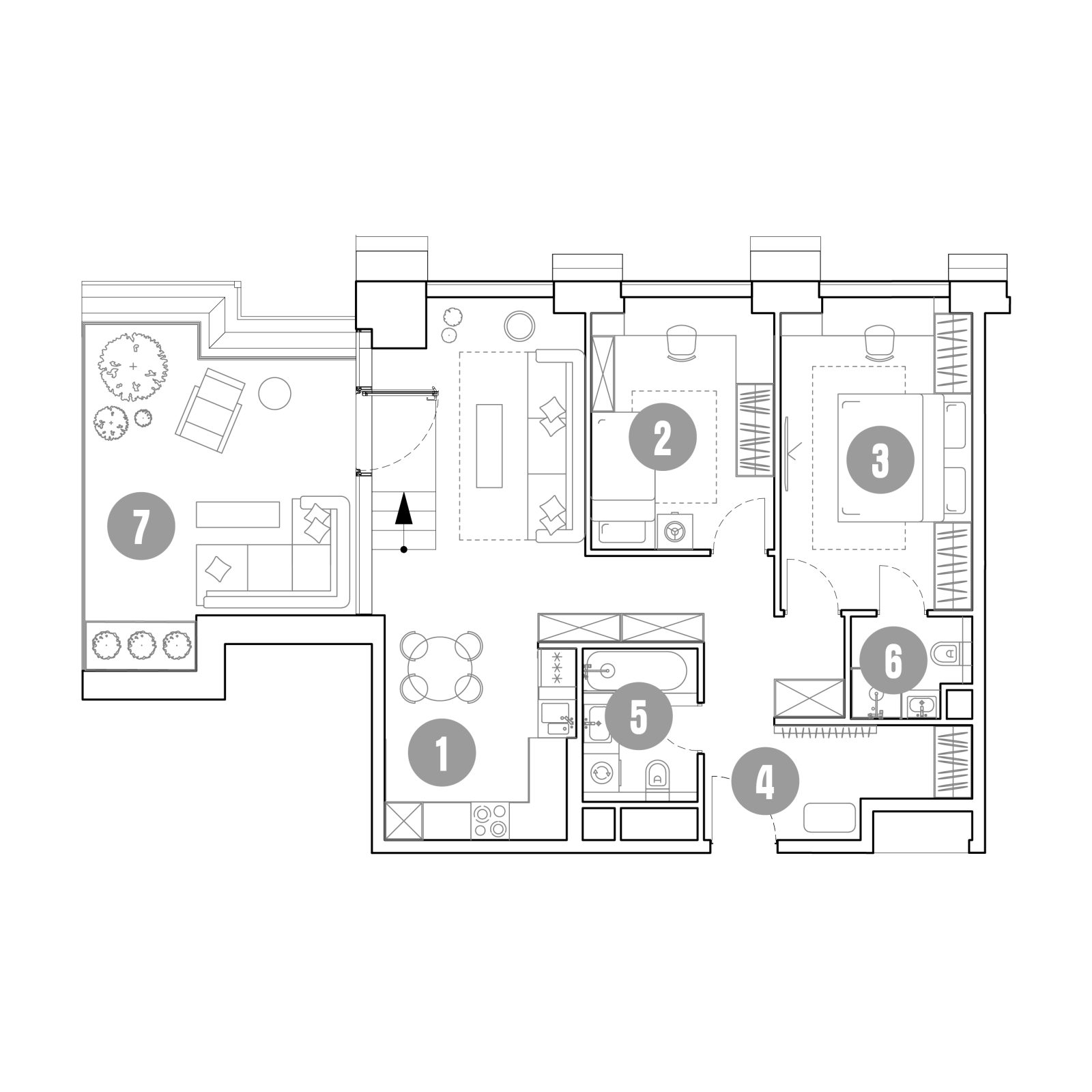 Планировка: 3-комнатная квартира, 93,8 м²
