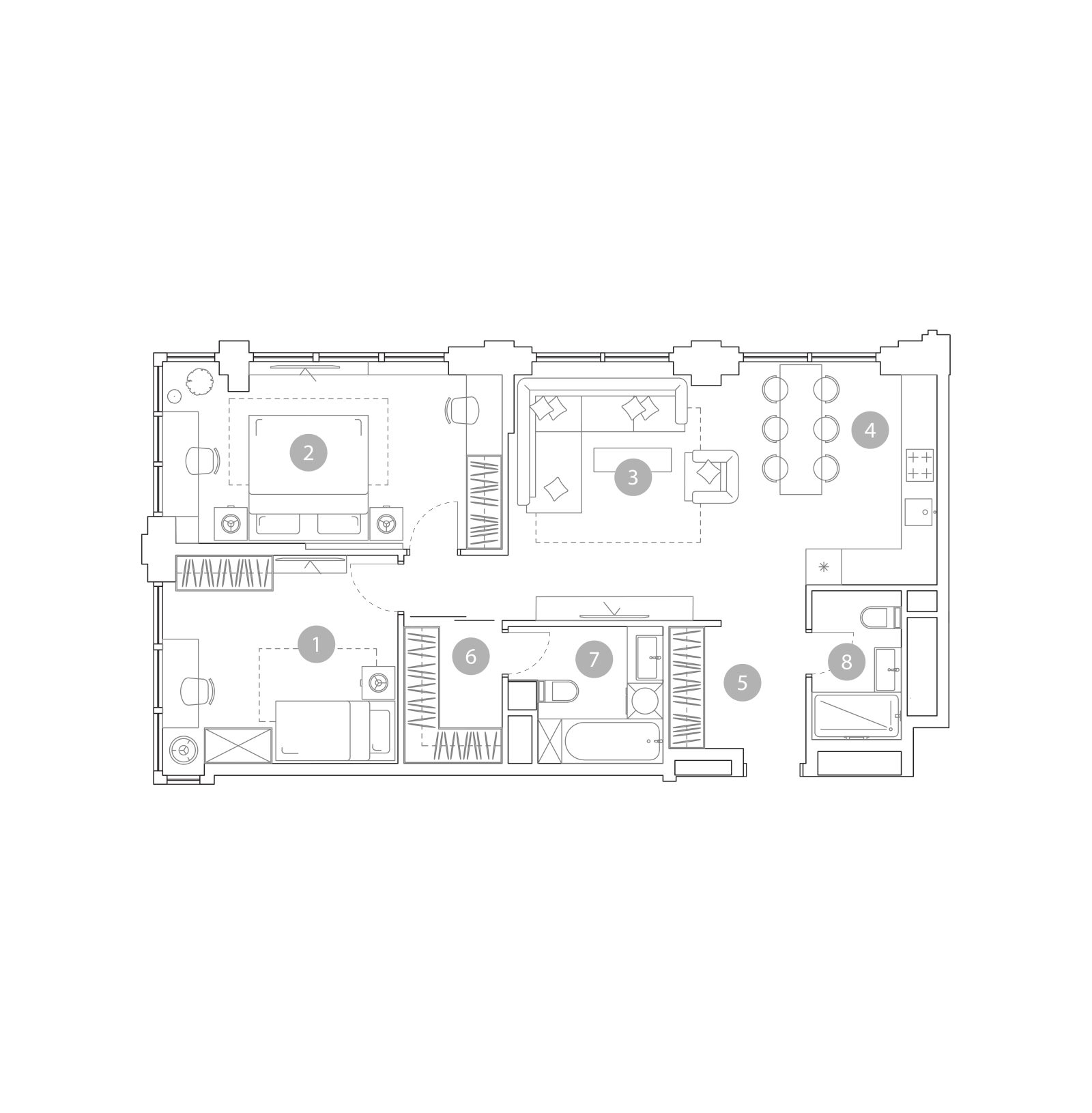 Планировка: 3-комнатная квартира, 80,8 м²