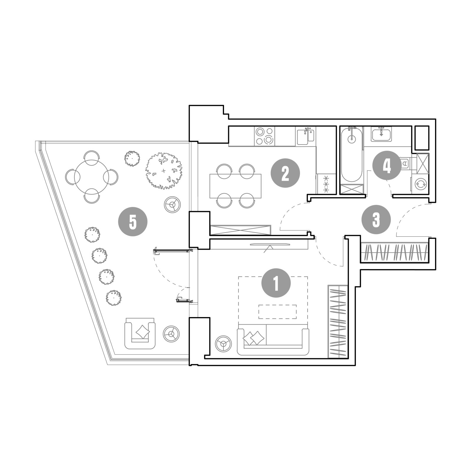 Планировка: 1-комнатная квартира, 55,9 м²