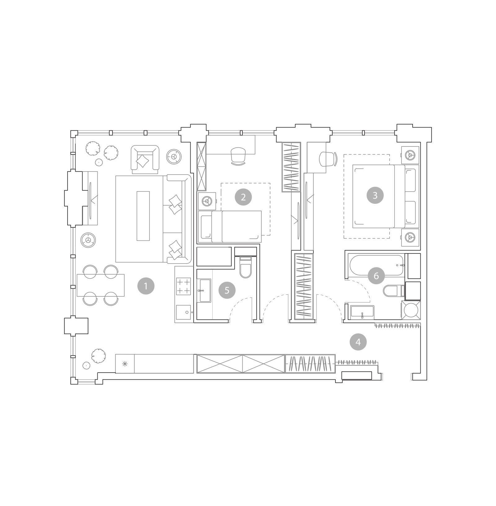 Планировка: 3-комнатная квартира, 76,7 м²