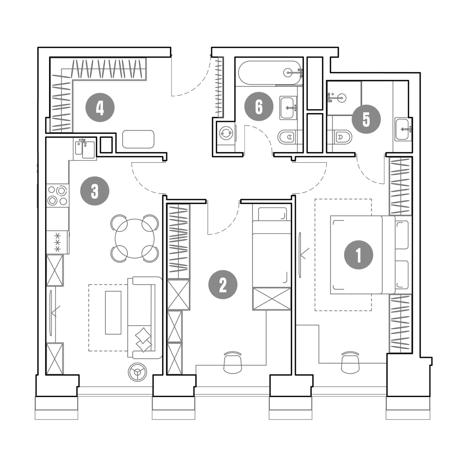 Планировка: 2-комнатная квартира, 72,7 м²