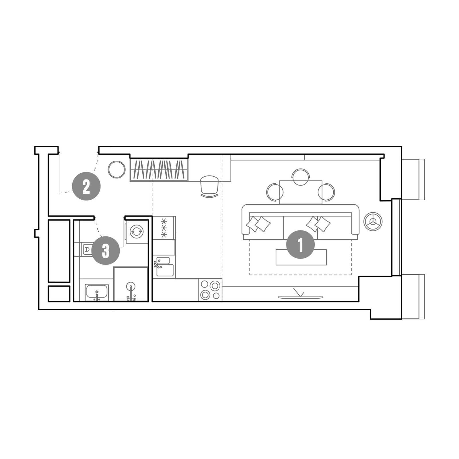 Планировка: студия, 30,7 м²