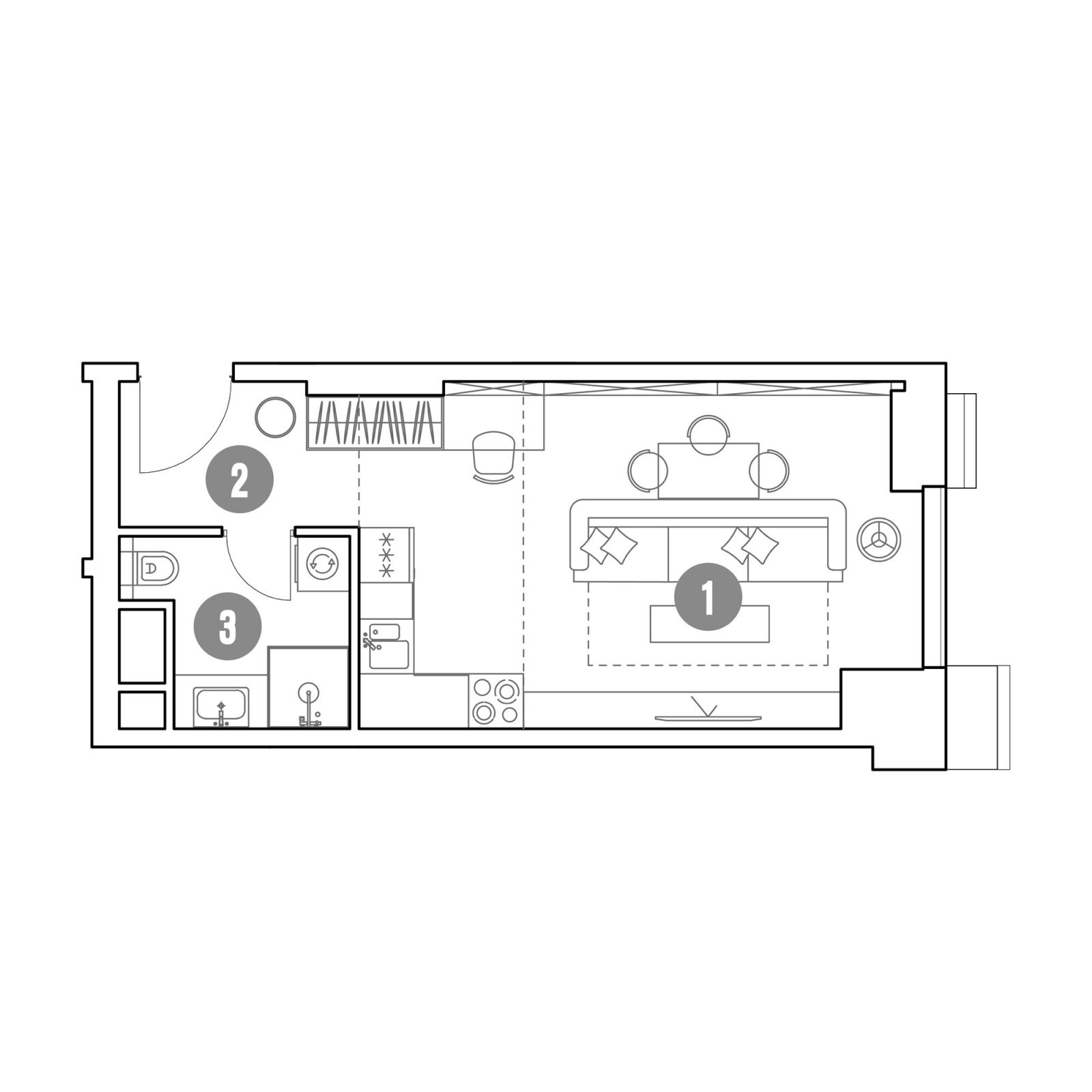 Планировка: студия, 31,1 м²