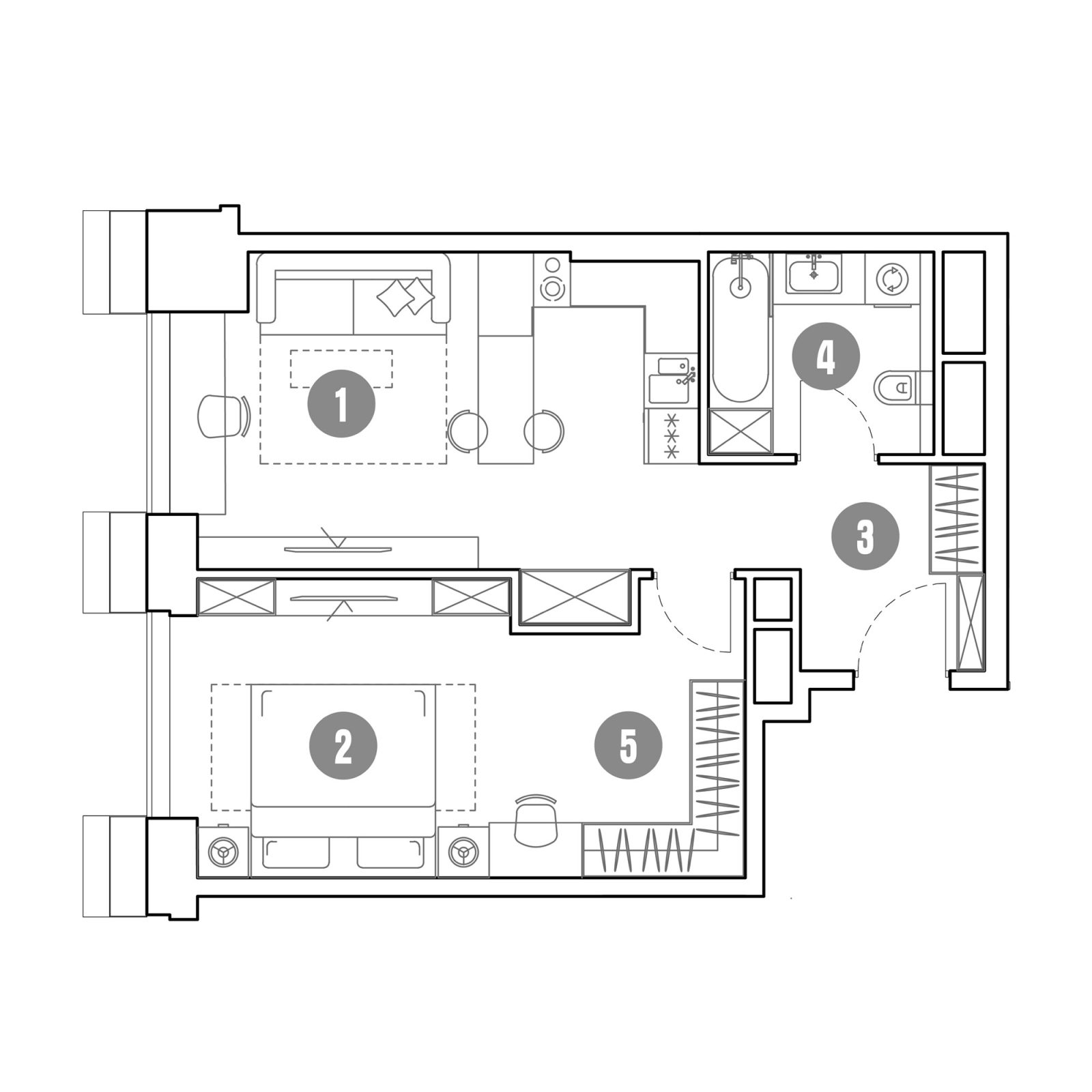 Планировка: 2-комнатная квартира, 50,0 м²