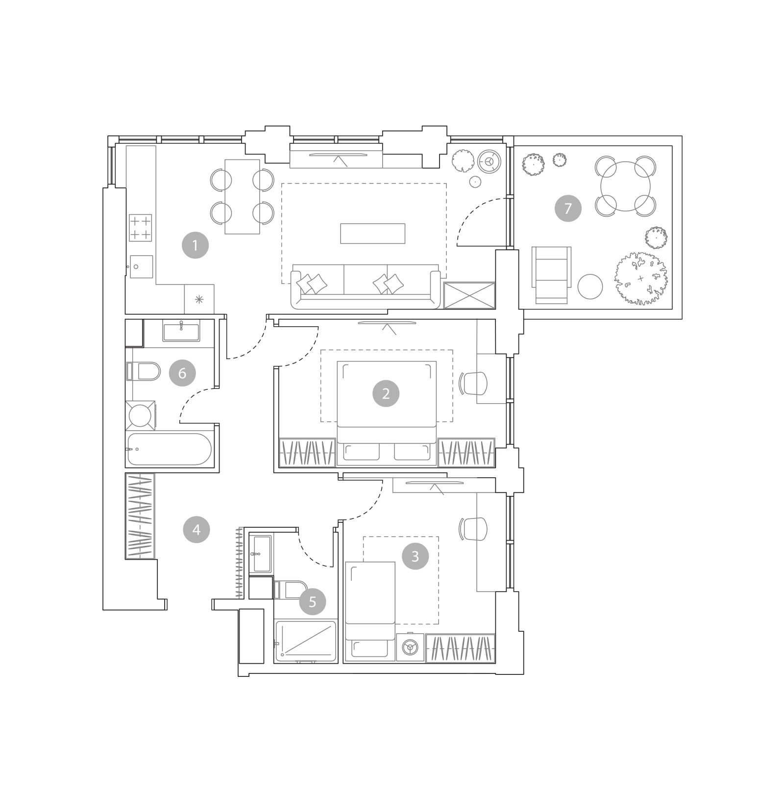 Планировка: 3-комнатная квартира, 74,9 м²