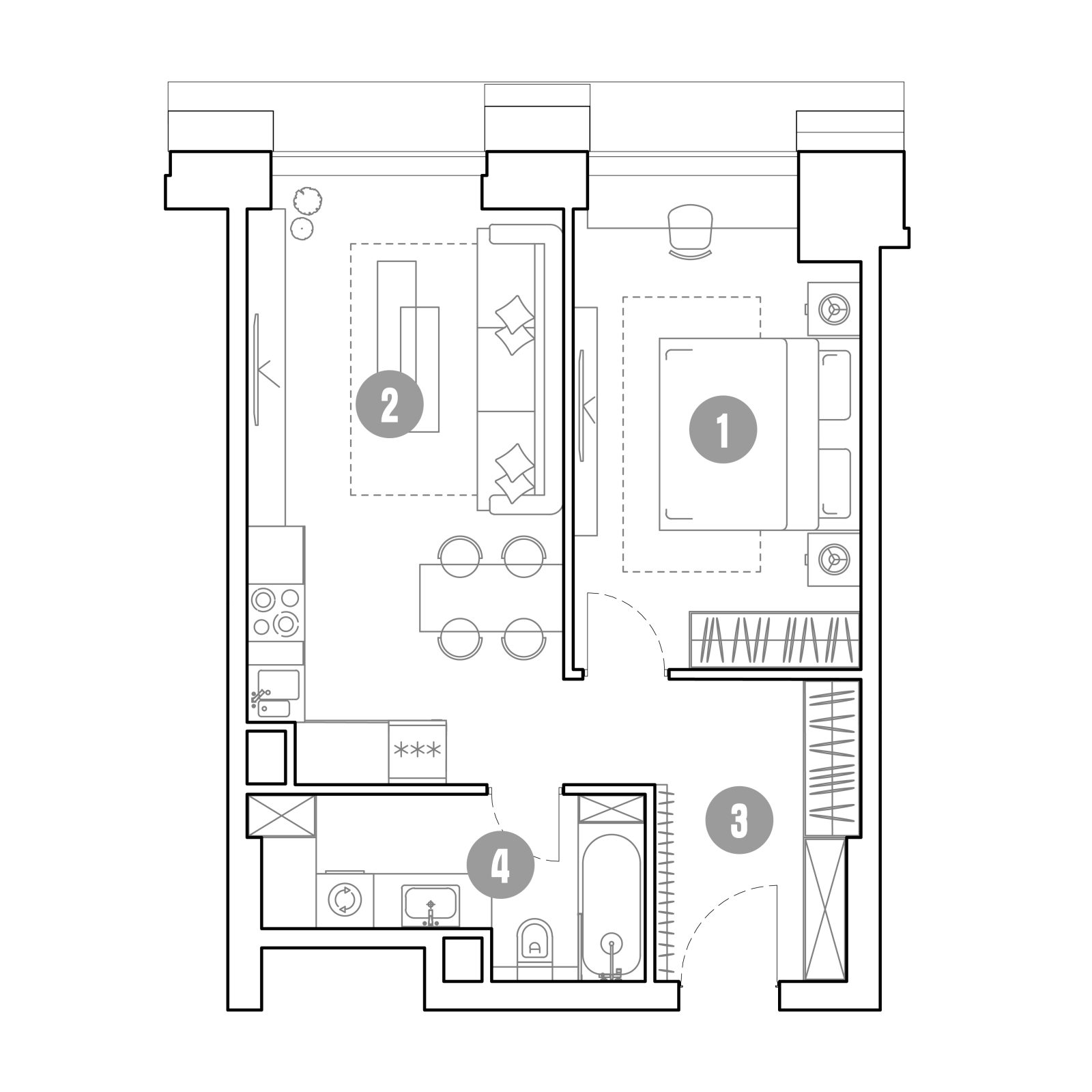Планировка: 2-комнатная квартира, 49,0 м²