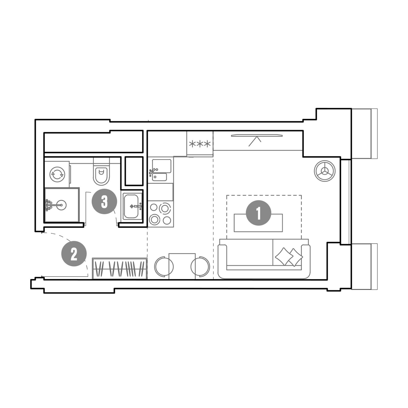Планировка: студия, 20,0 м²