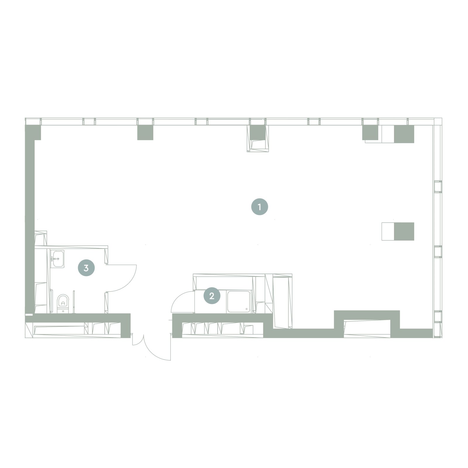 Планировка: студия, 99,9 м²