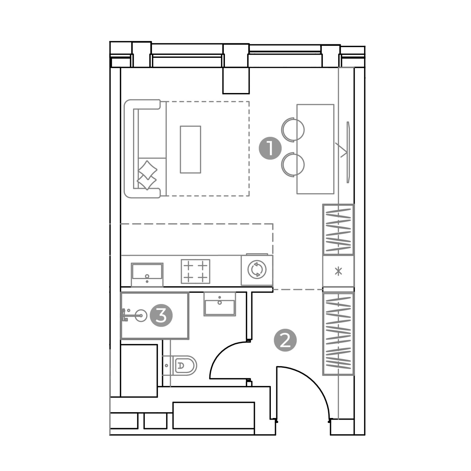 Планировка: студия, 26,0 м²