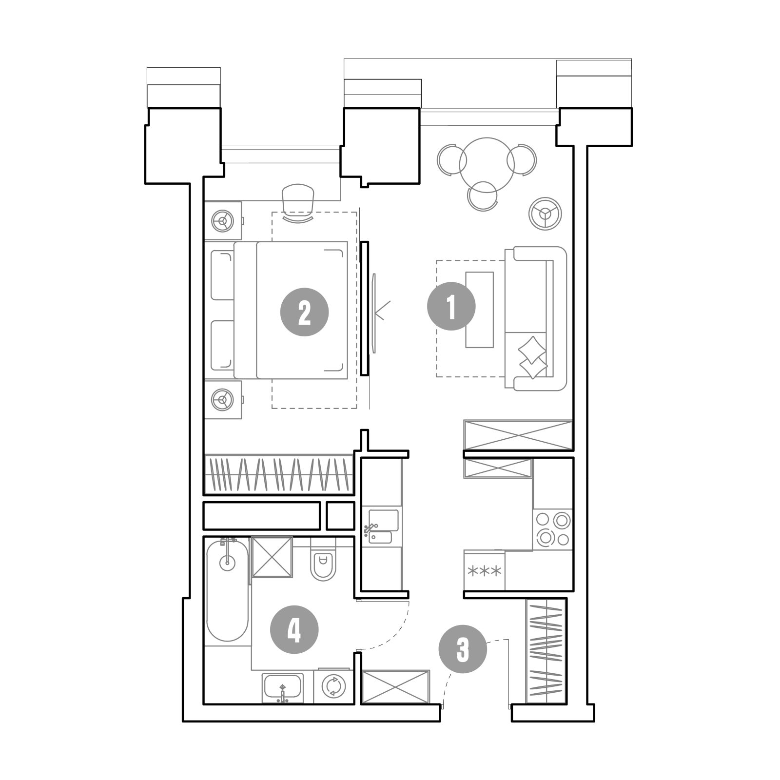 Планировка: 2-комнатная квартира, 40,8 м²